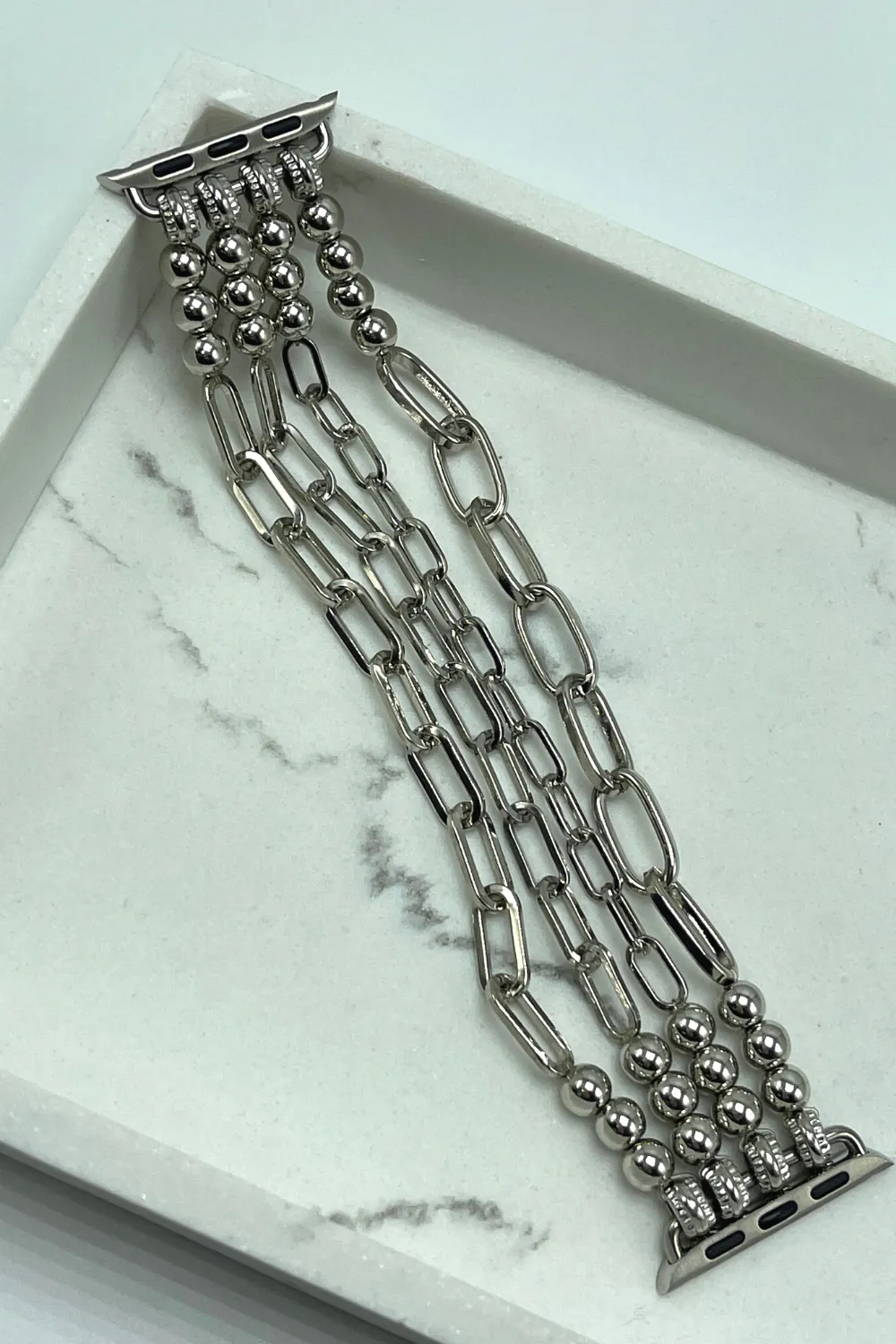 CHAIN LINK APPLE WATCH BAND | SILVER