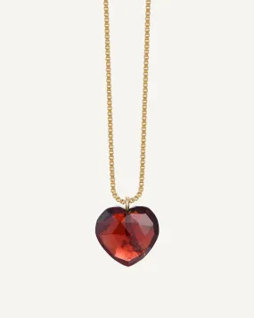 Charlotte Garnet Heart Necklace