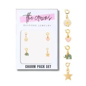 Charms Set - Daisy, Heart, Elephant, Star