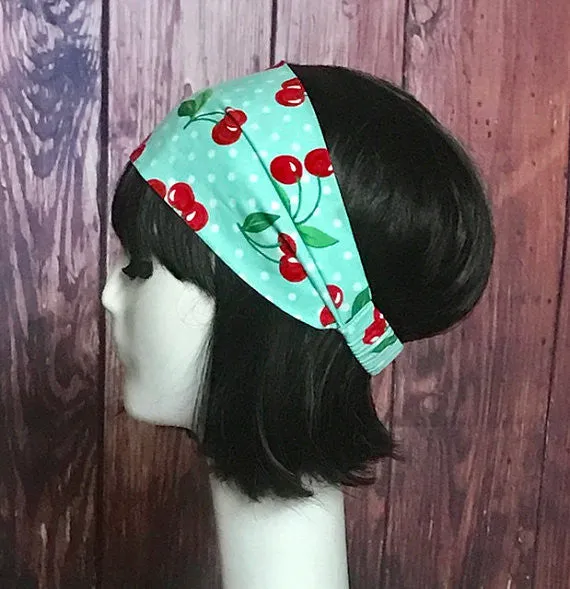 Cherry Print Cotton Headband