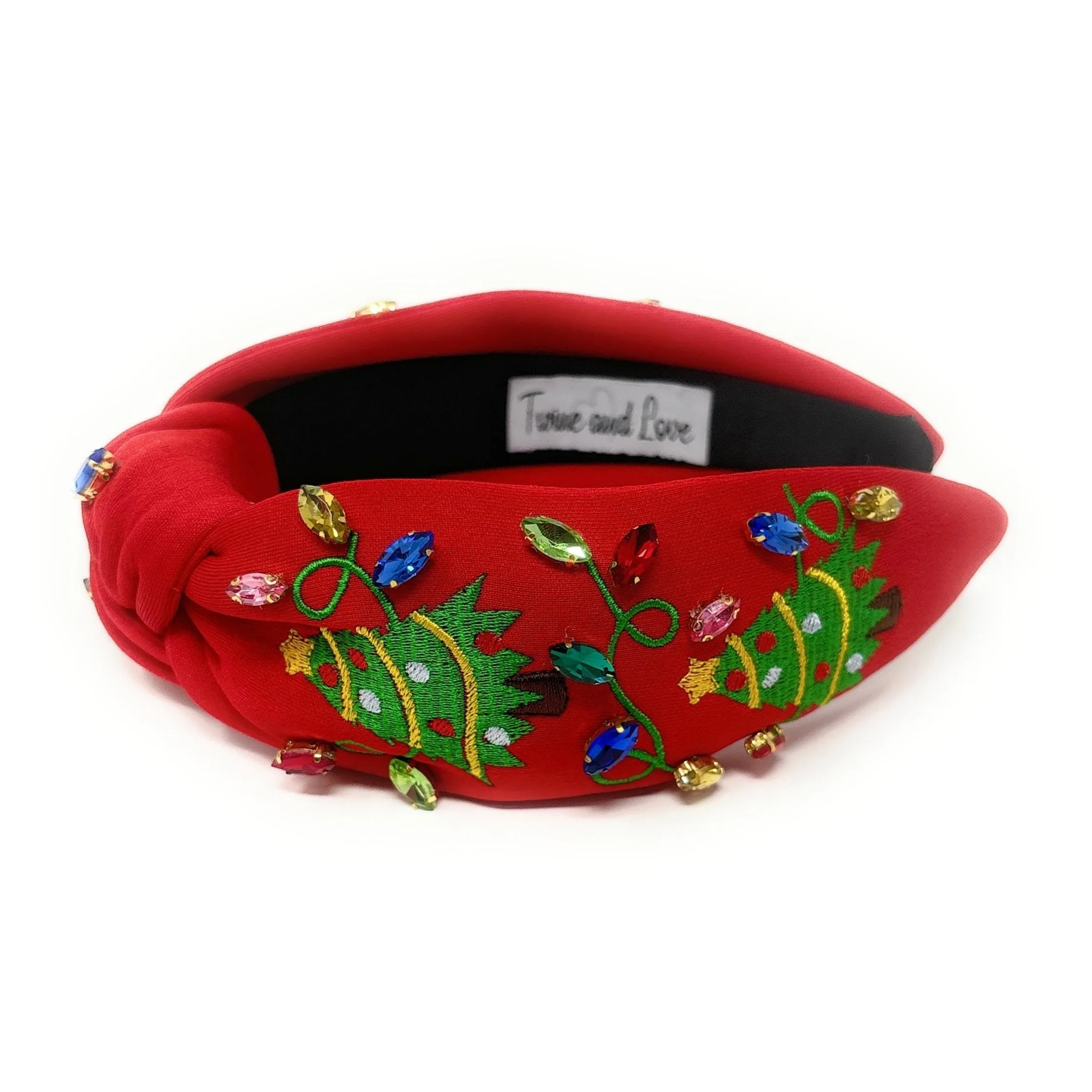 Christmas Lights Jeweled Knot Headband