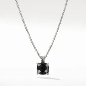 Châtelaine® Pendant Necklace with Black Onyx and Diamonds, 11mm