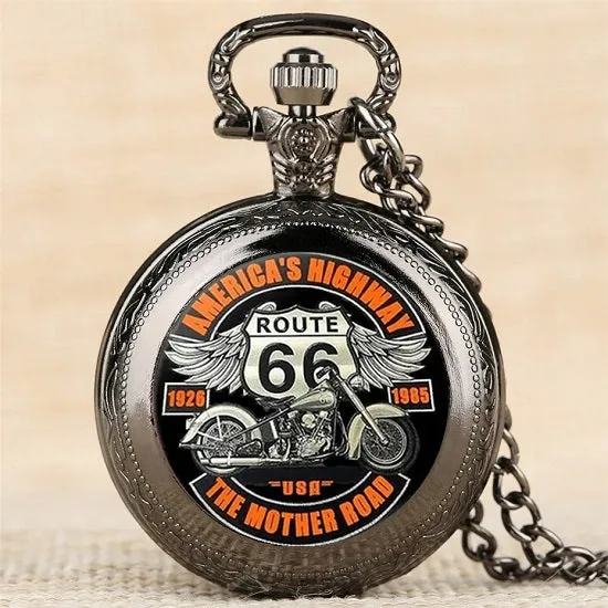 Classic Route 66 American Highway Bakers Pocket Watch Design