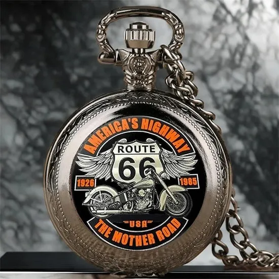 Classic Route 66 American Highway Bakers Pocket Watch Design