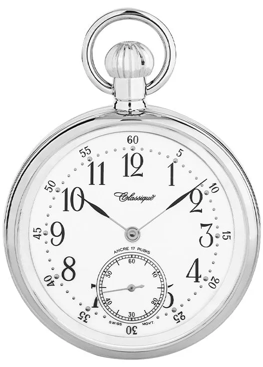 CLASSIQUE SWISS POCKET WATCH MECHANICAL STAINLESS STEEL 42-23W S