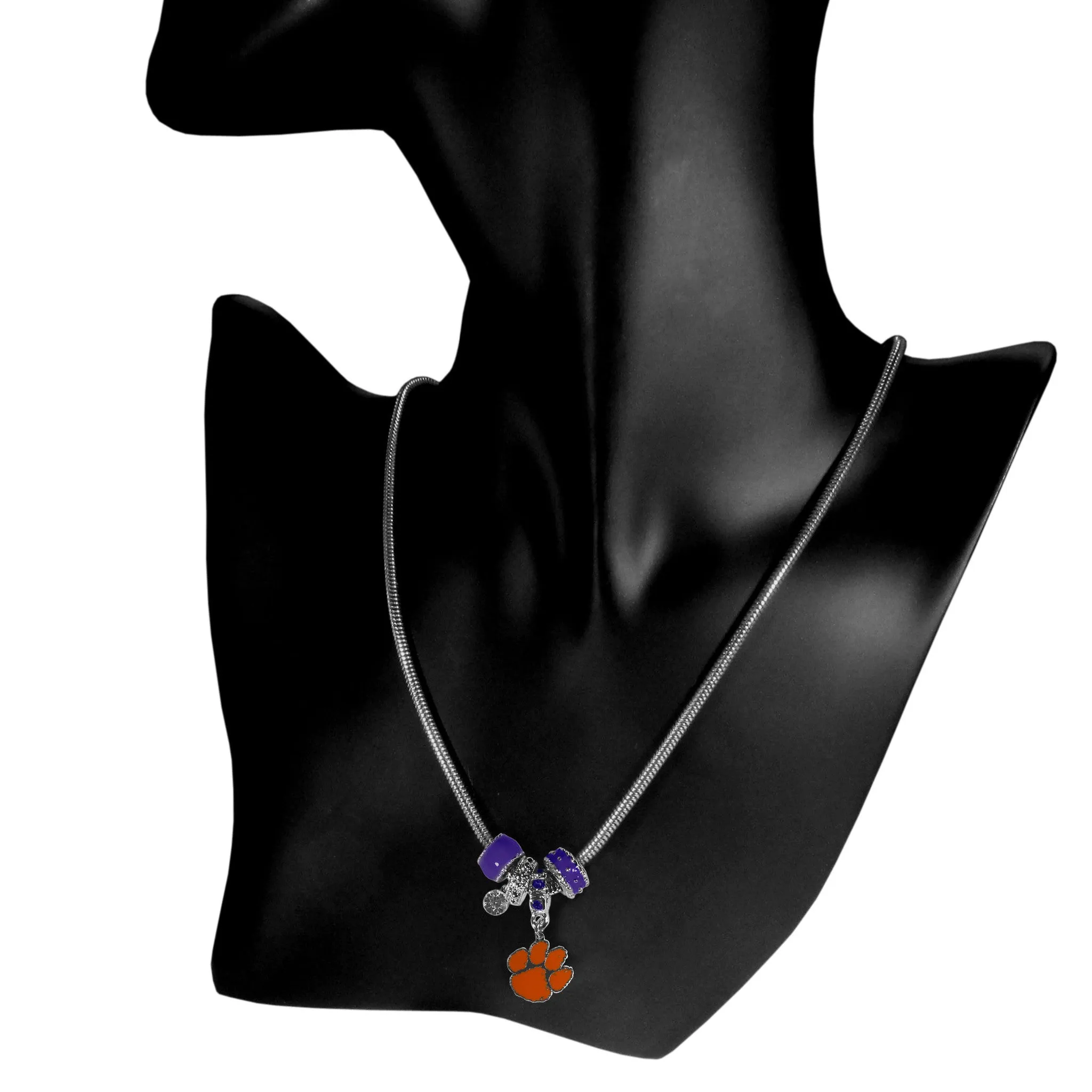 Clemson Tigers Euro Bead Necklace