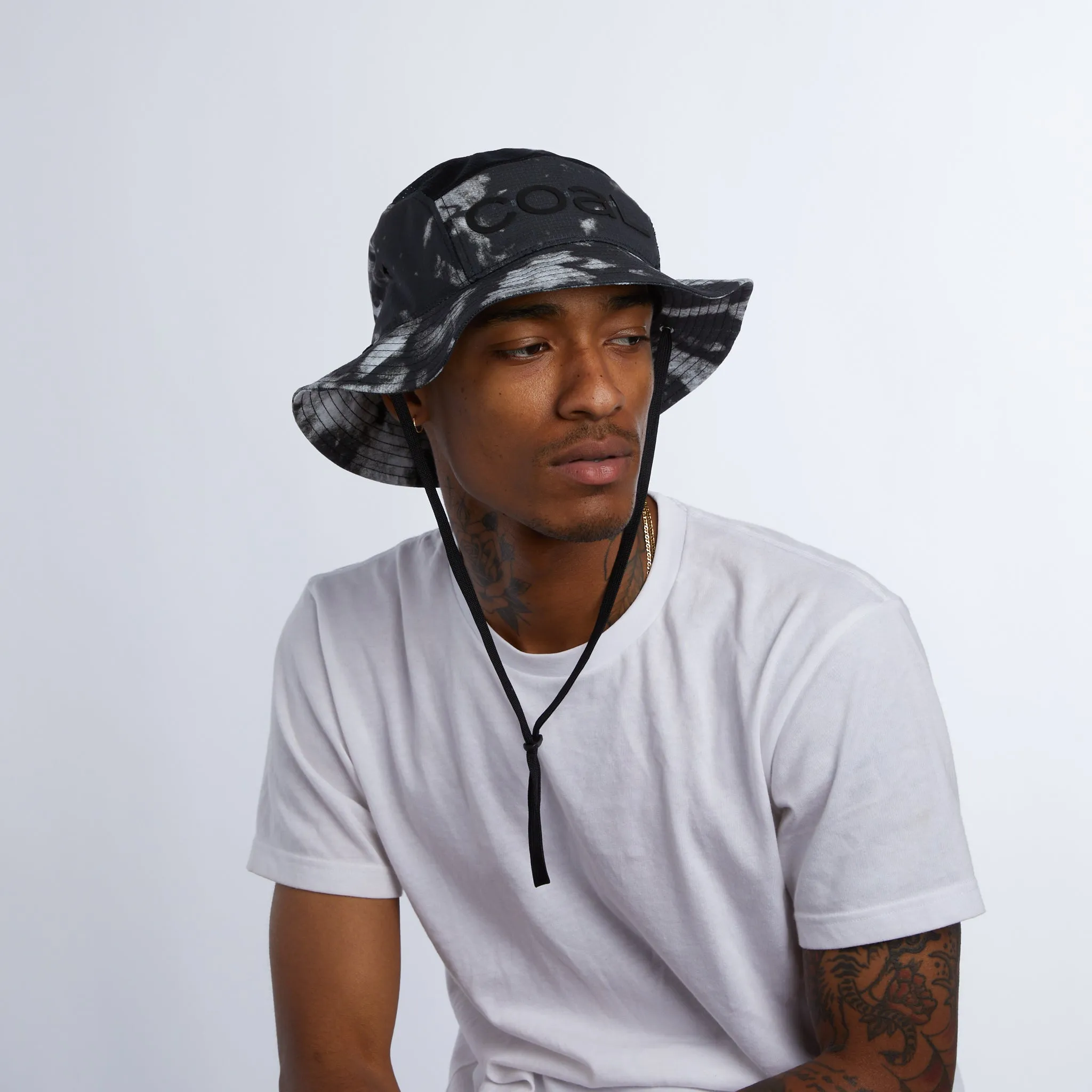 Coal The Jetty Lightweight Bucket Hat - Black Tie Dye