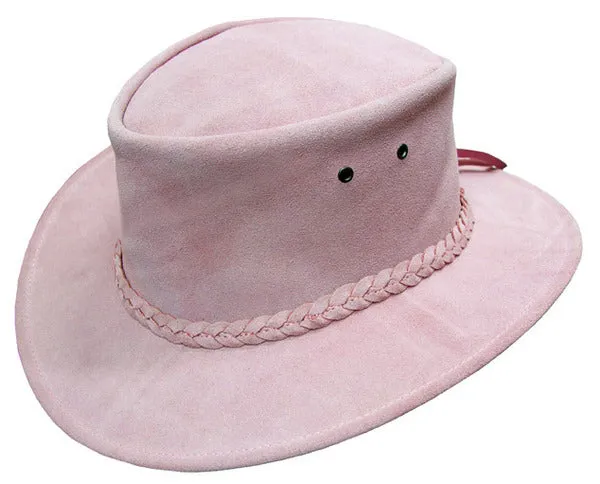 Colonial Hat In Pink Suede