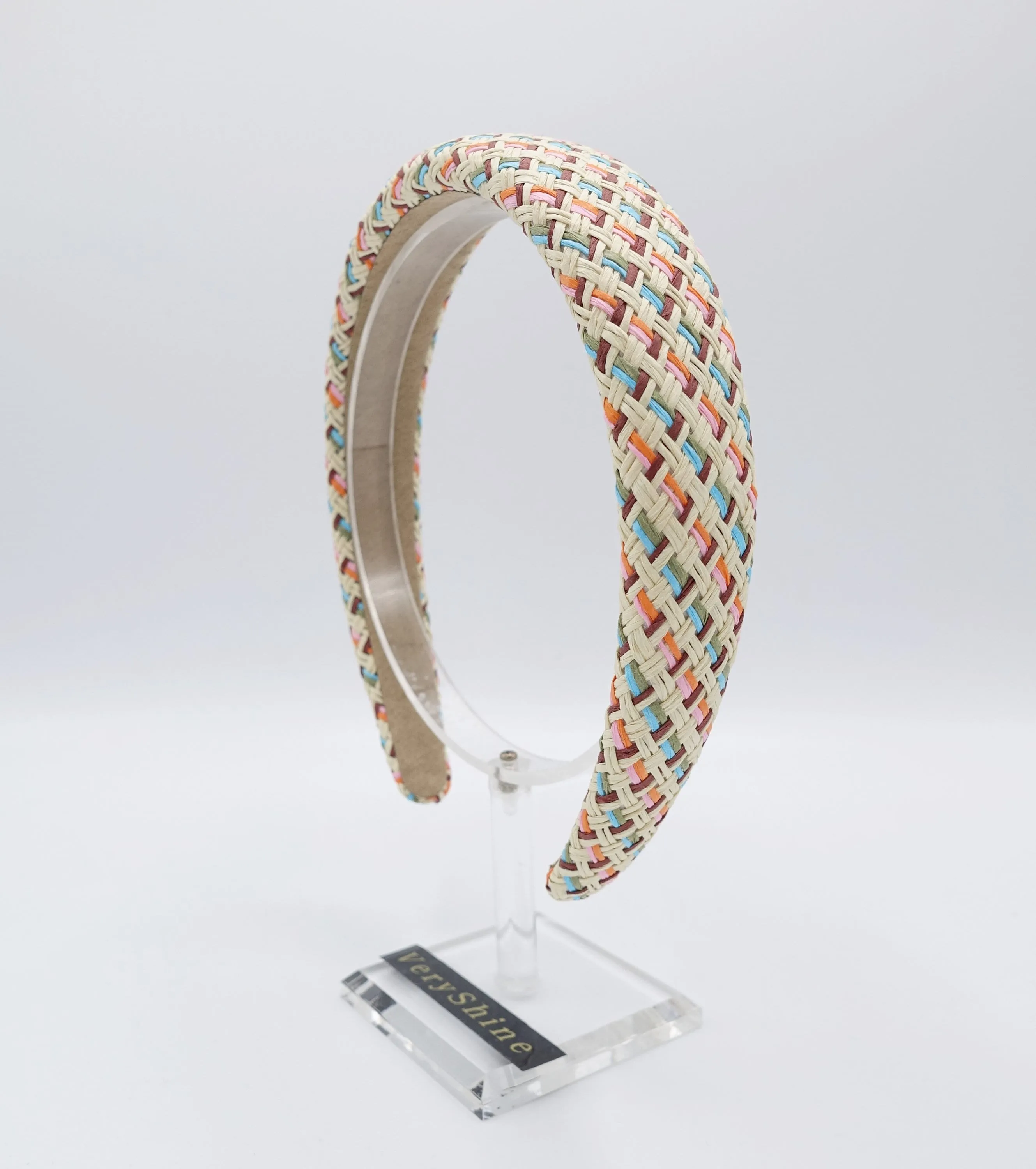 color straw headband, weaved headband, rattan headband for women