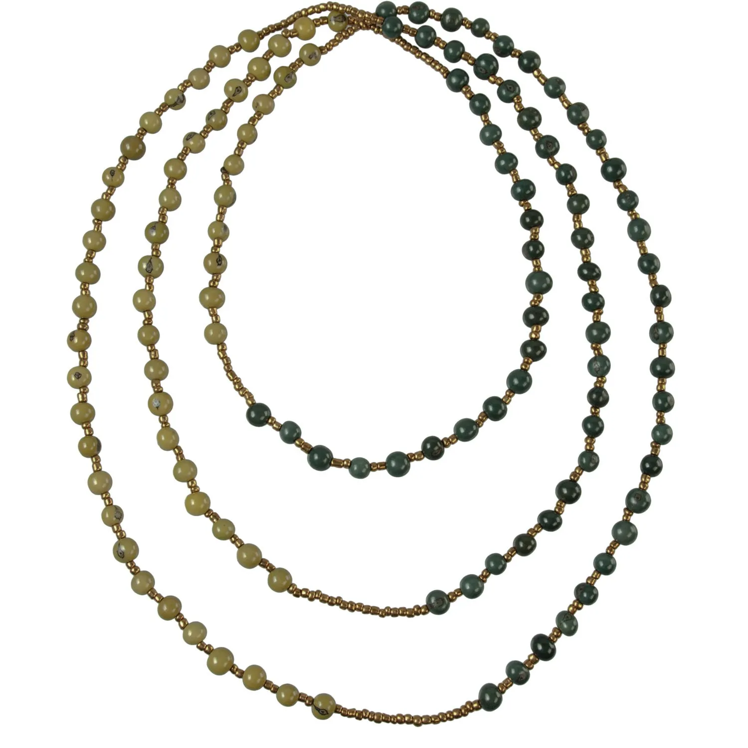 Colorblock Rope Necklace Onyx and Olive Faire Collection