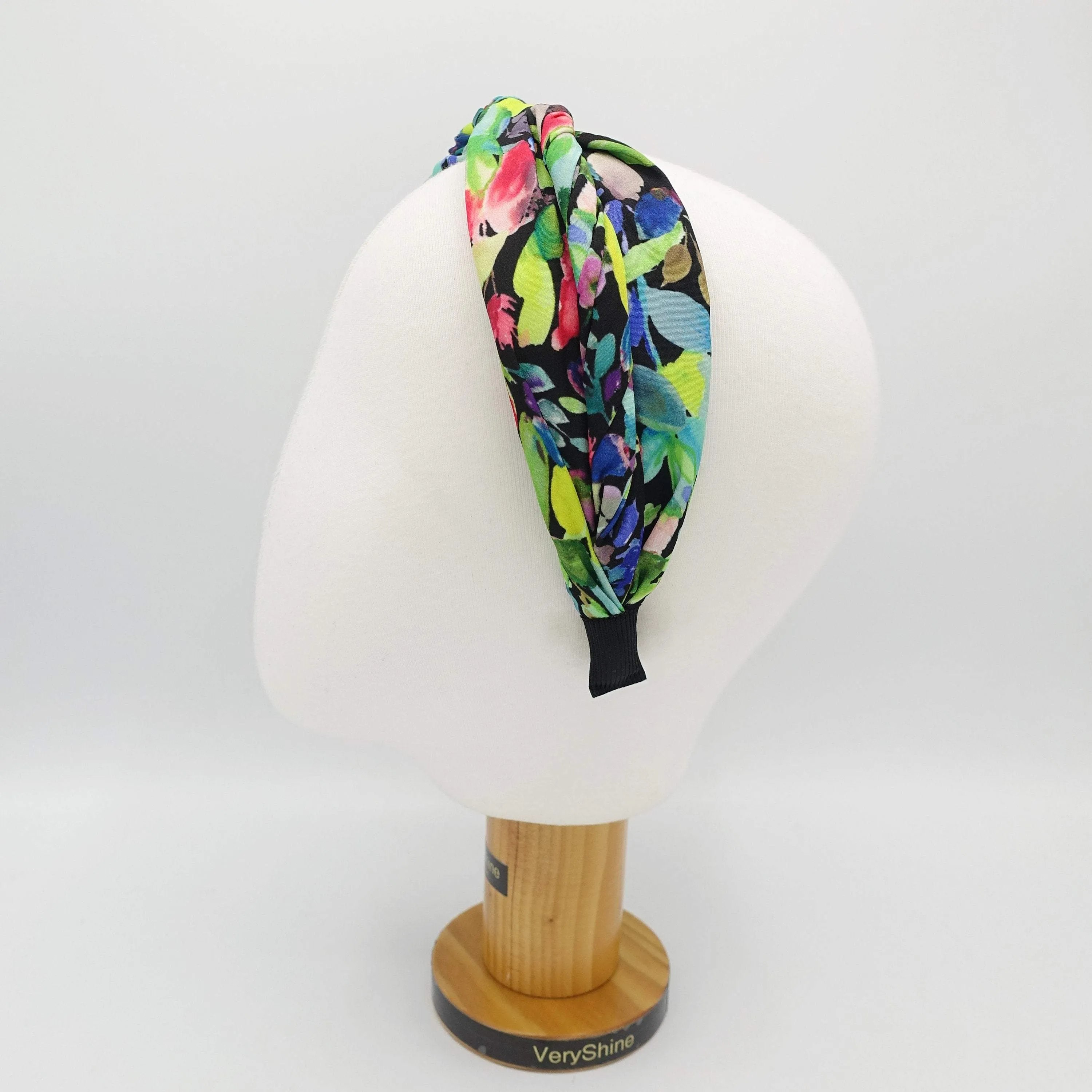 colorful leaves print headband cross hairband for women