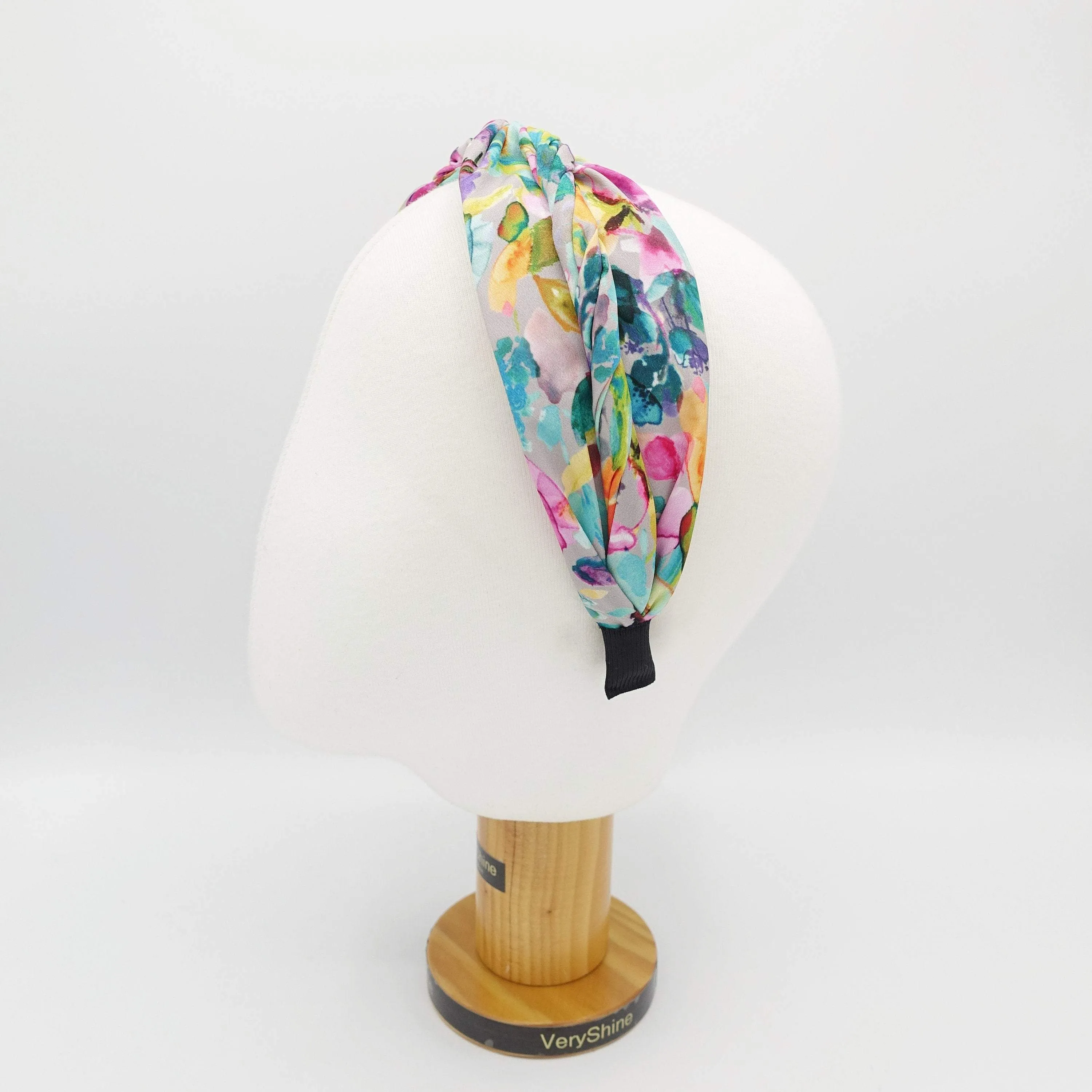 colorful leaves print headband cross hairband for women