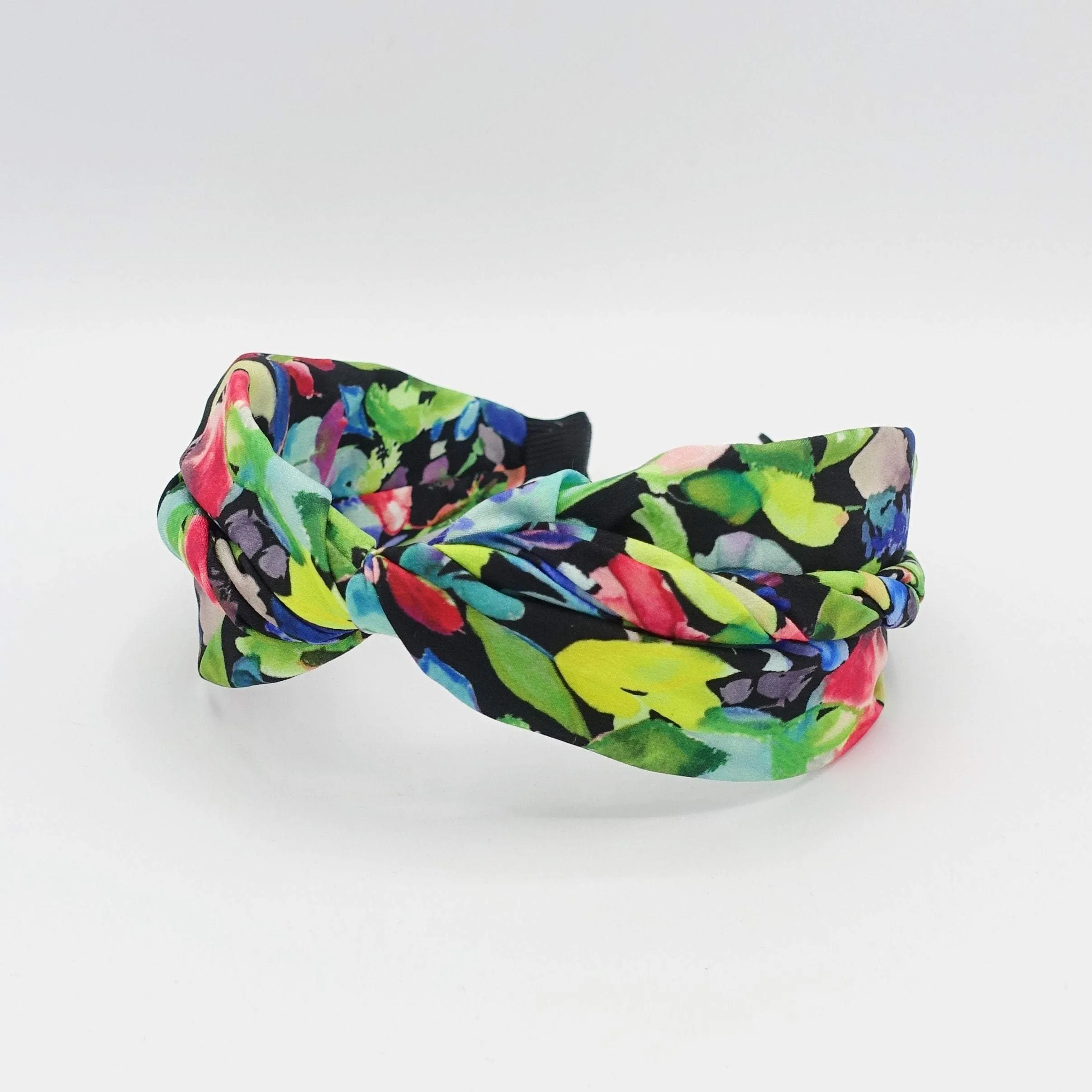 colorful leaves print headband cross hairband for women