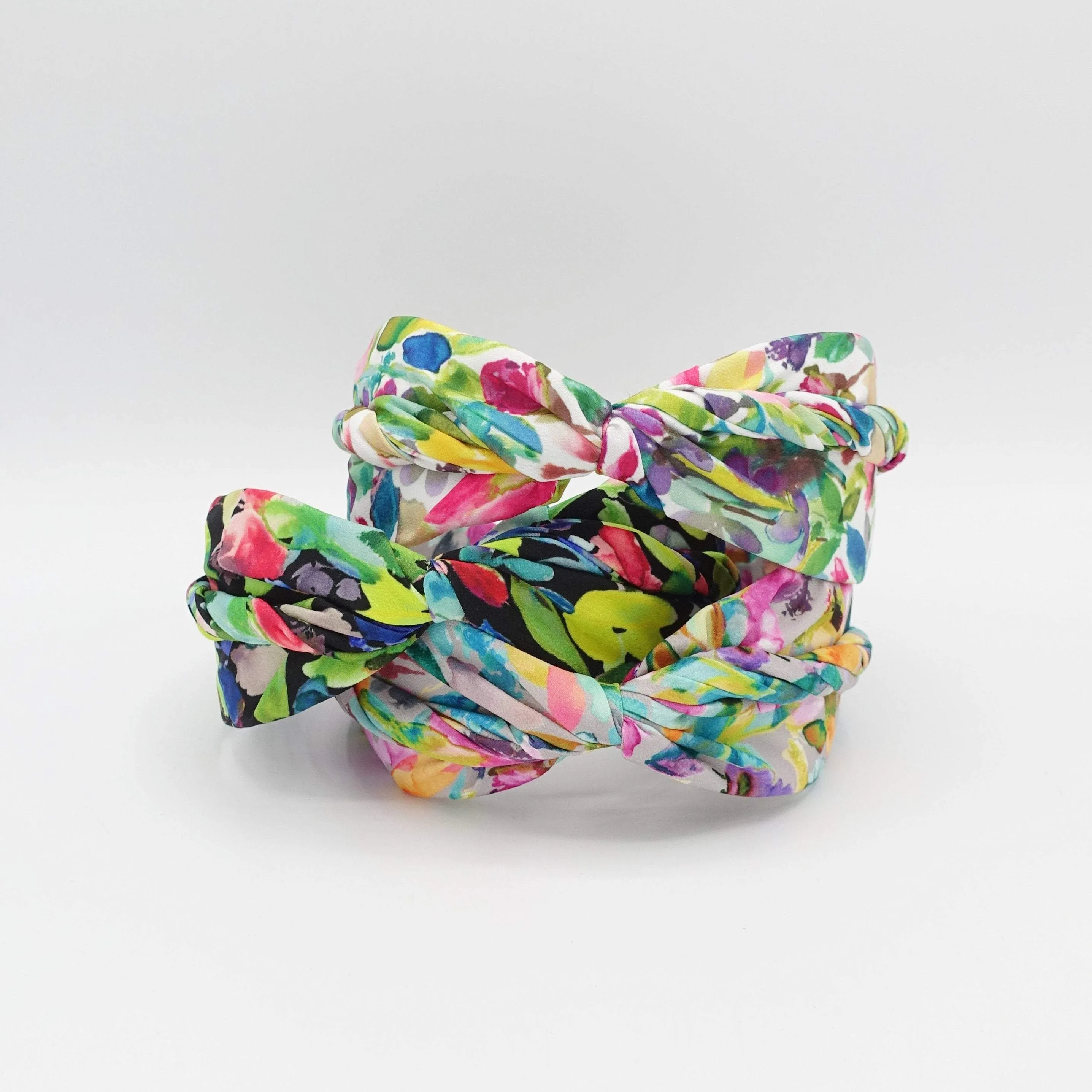 colorful leaves print headband cross hairband for women