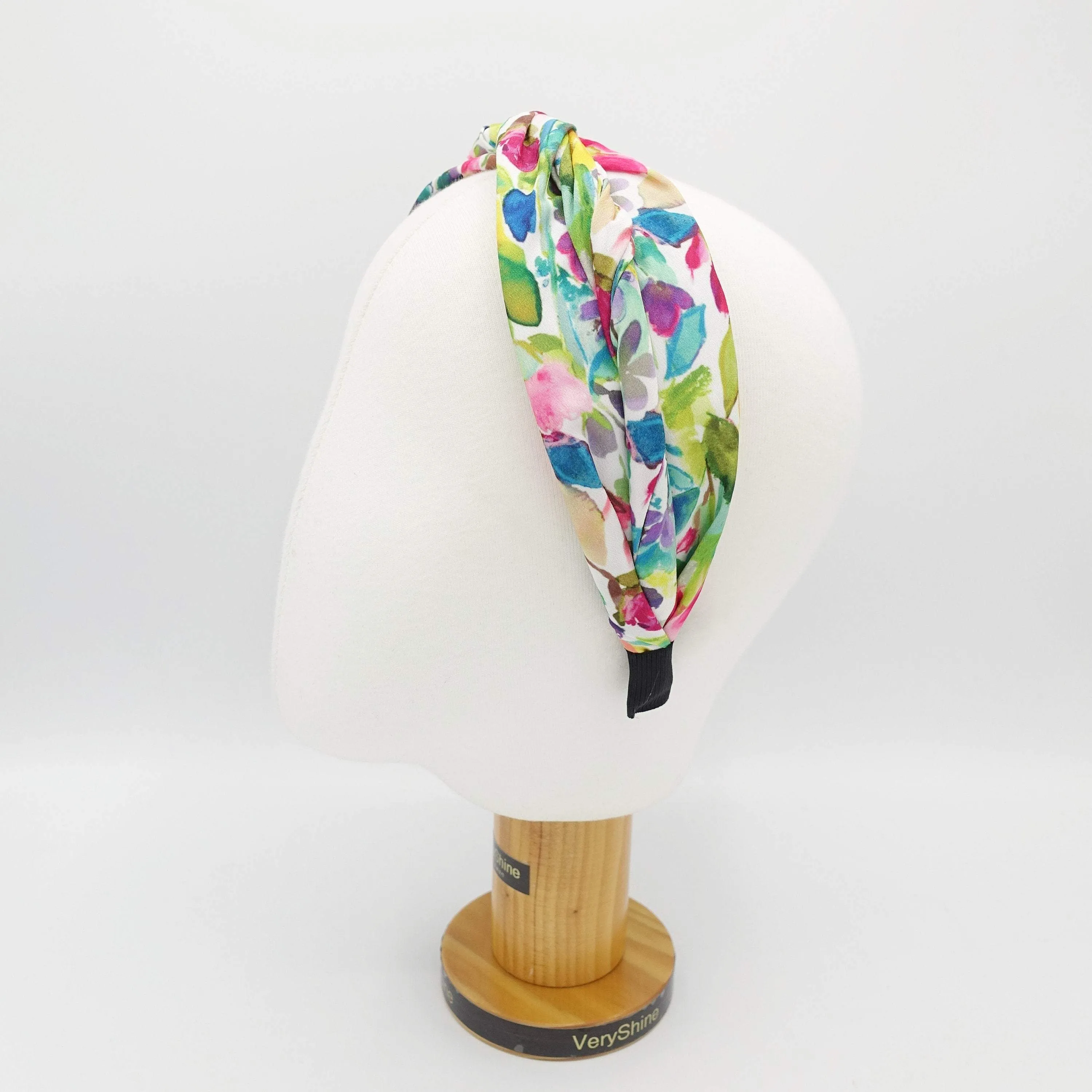 colorful leaves print headband cross hairband for women