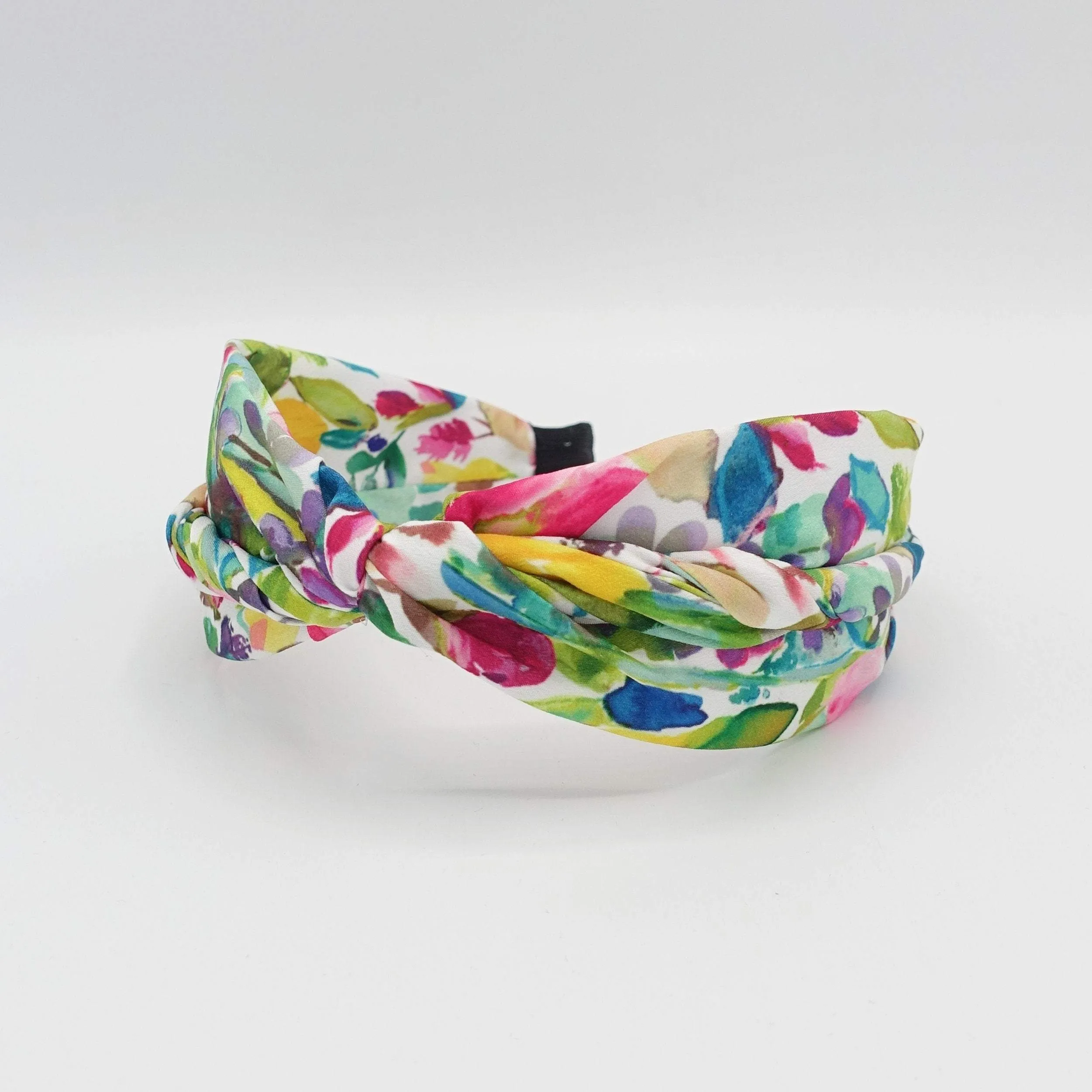 colorful leaves print headband cross hairband for women