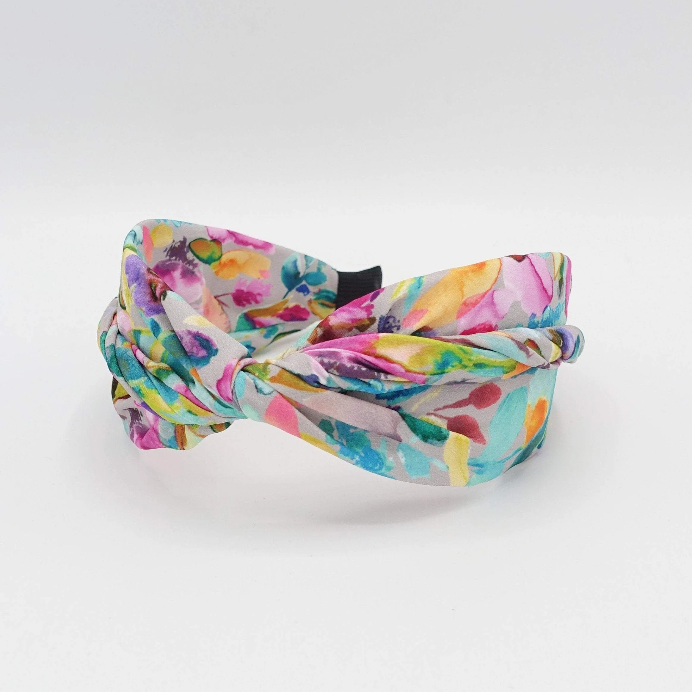 colorful leaves print headband cross hairband for women