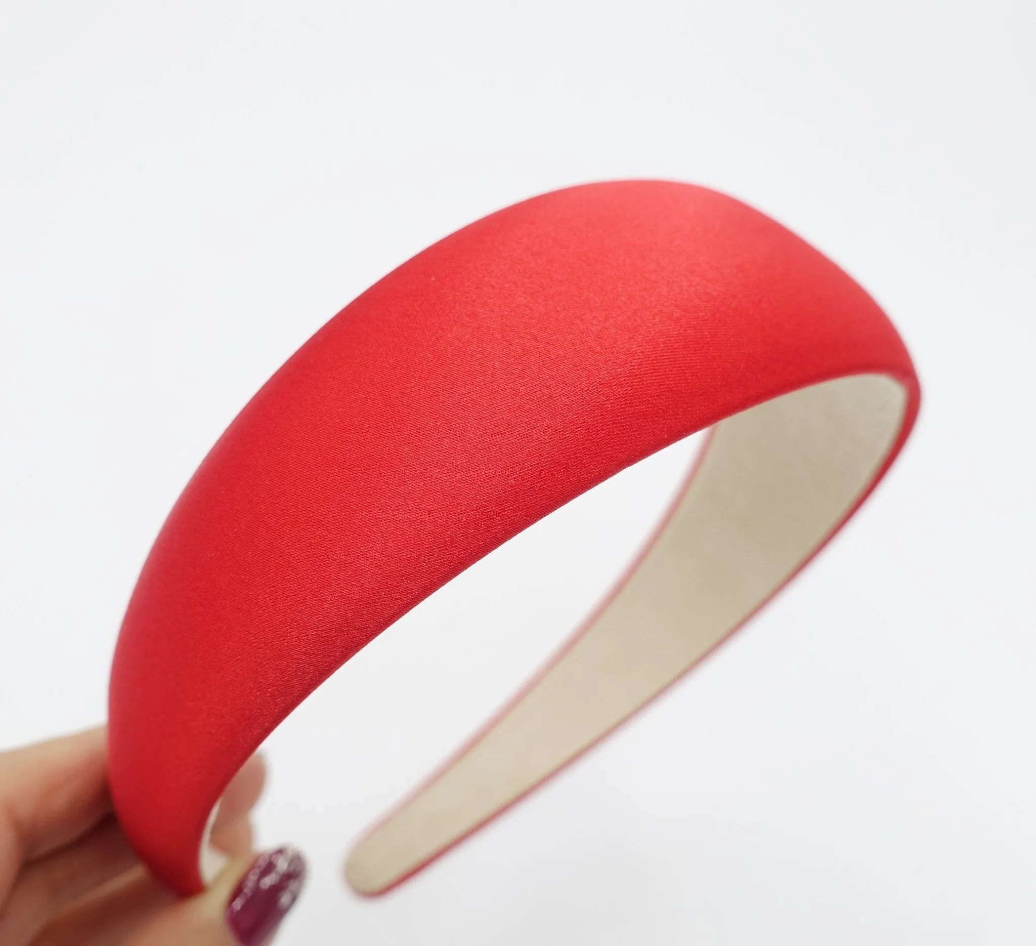 colorful satin padded headband basic women hairband hair accessory