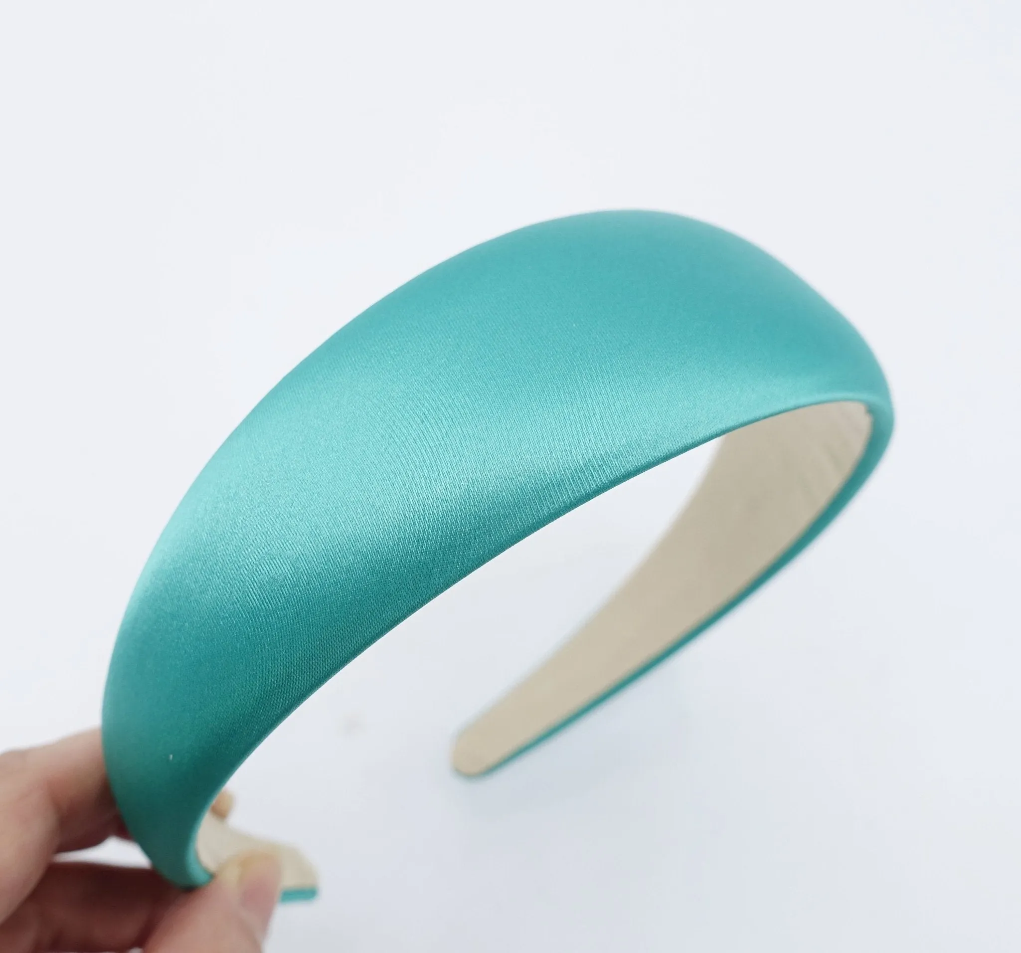 colorful satin padded headband basic women hairband hair accessory