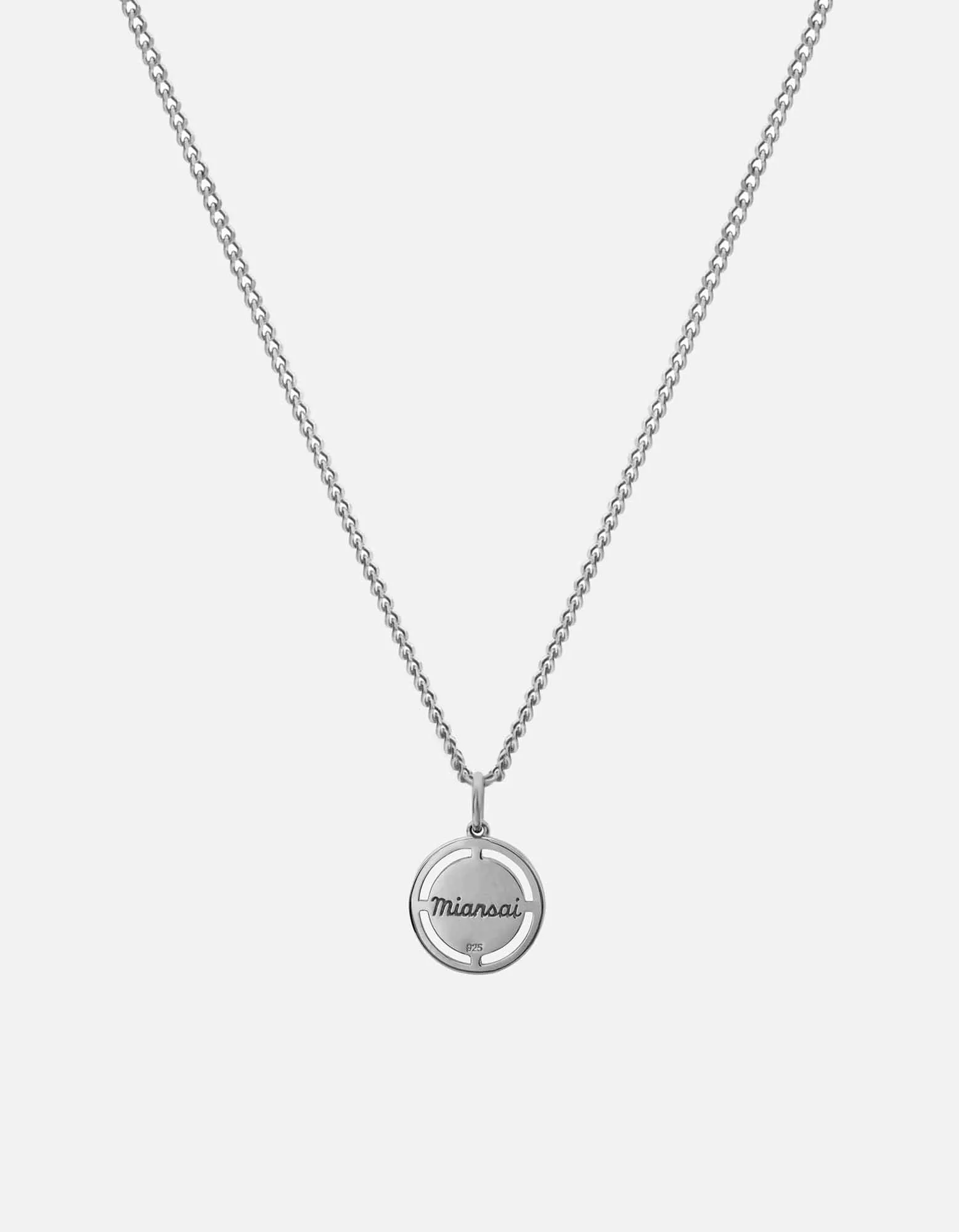 Compass Onyx Necklace, Sterling Silver