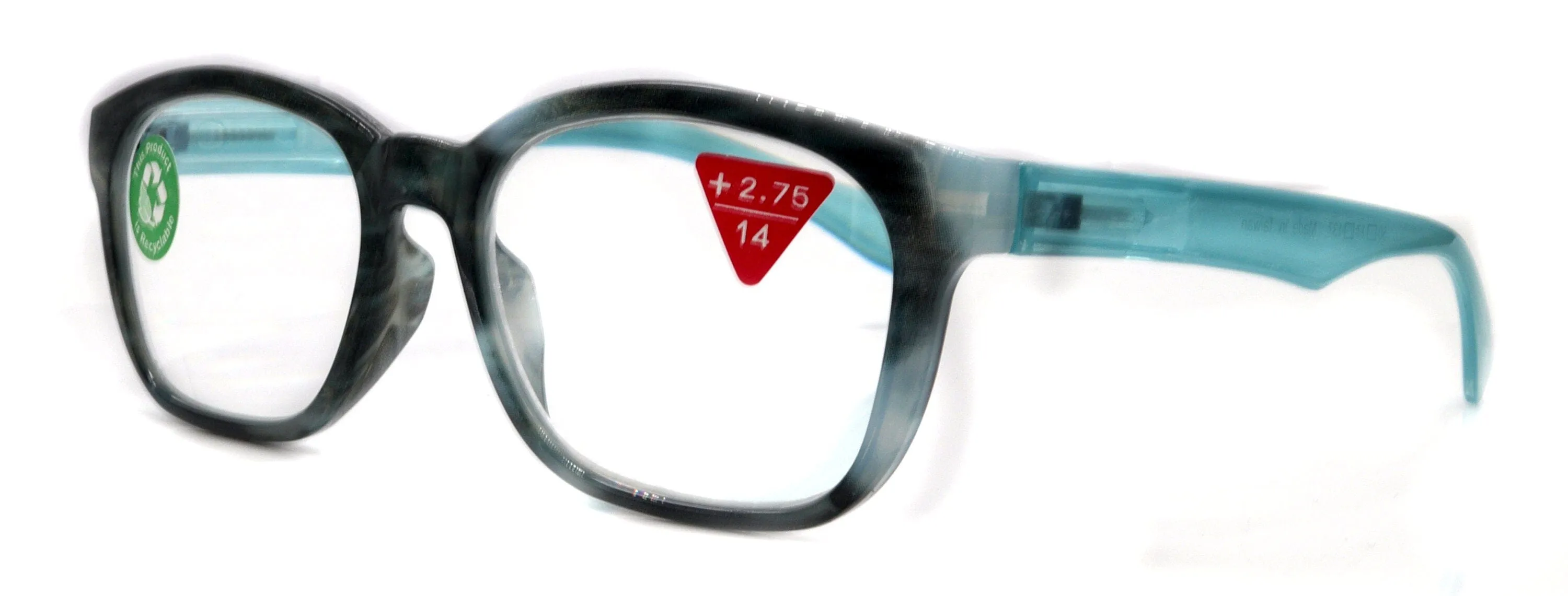 Coral, (Premium) Reading Glasses, High End Readers  1.25 to  3. Magnifying Glasses (Blue) Rectangular style. Optical Frame. NY Fifth Avenue.