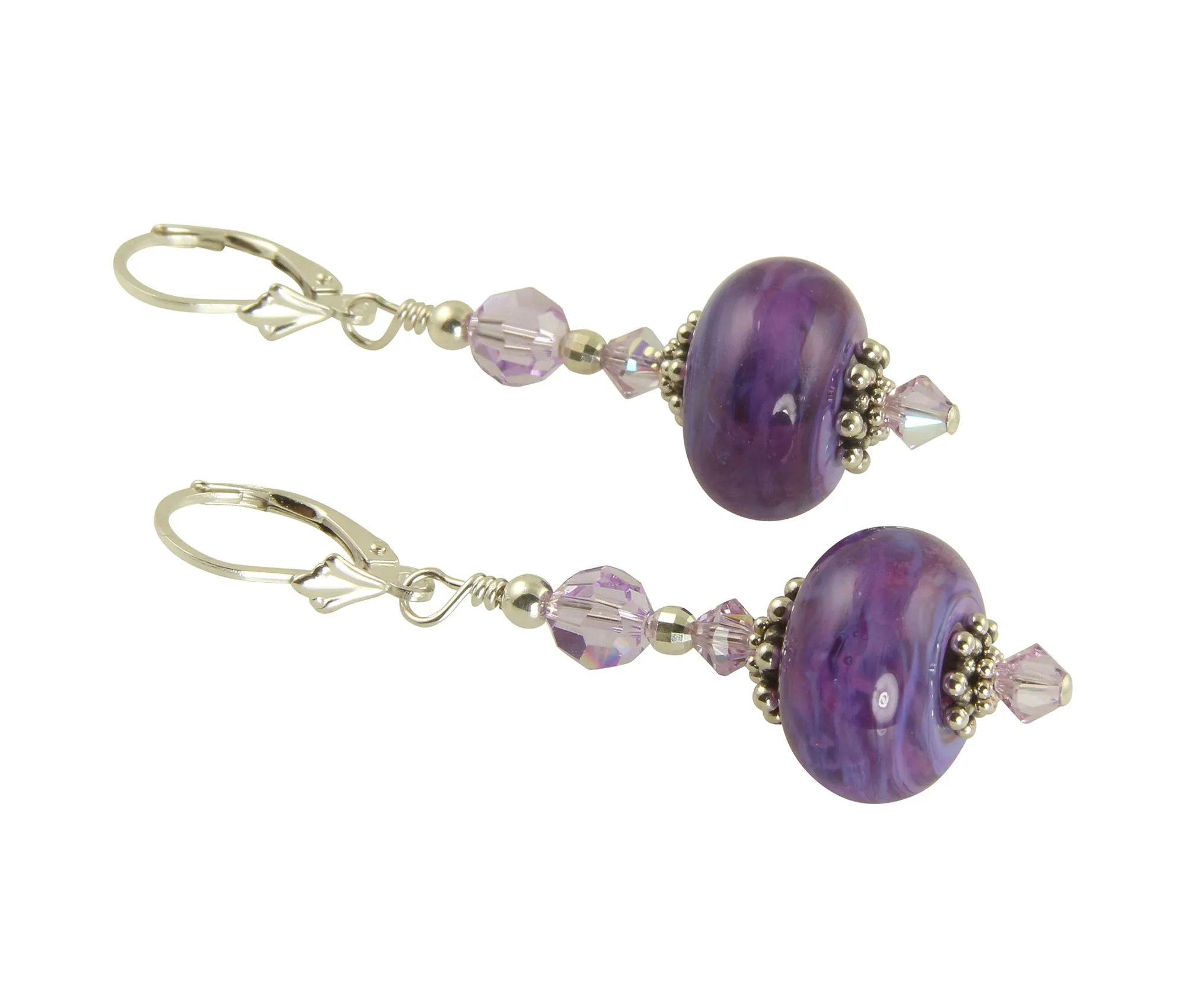 Cosmo Violet Lampwork Bead Earrings