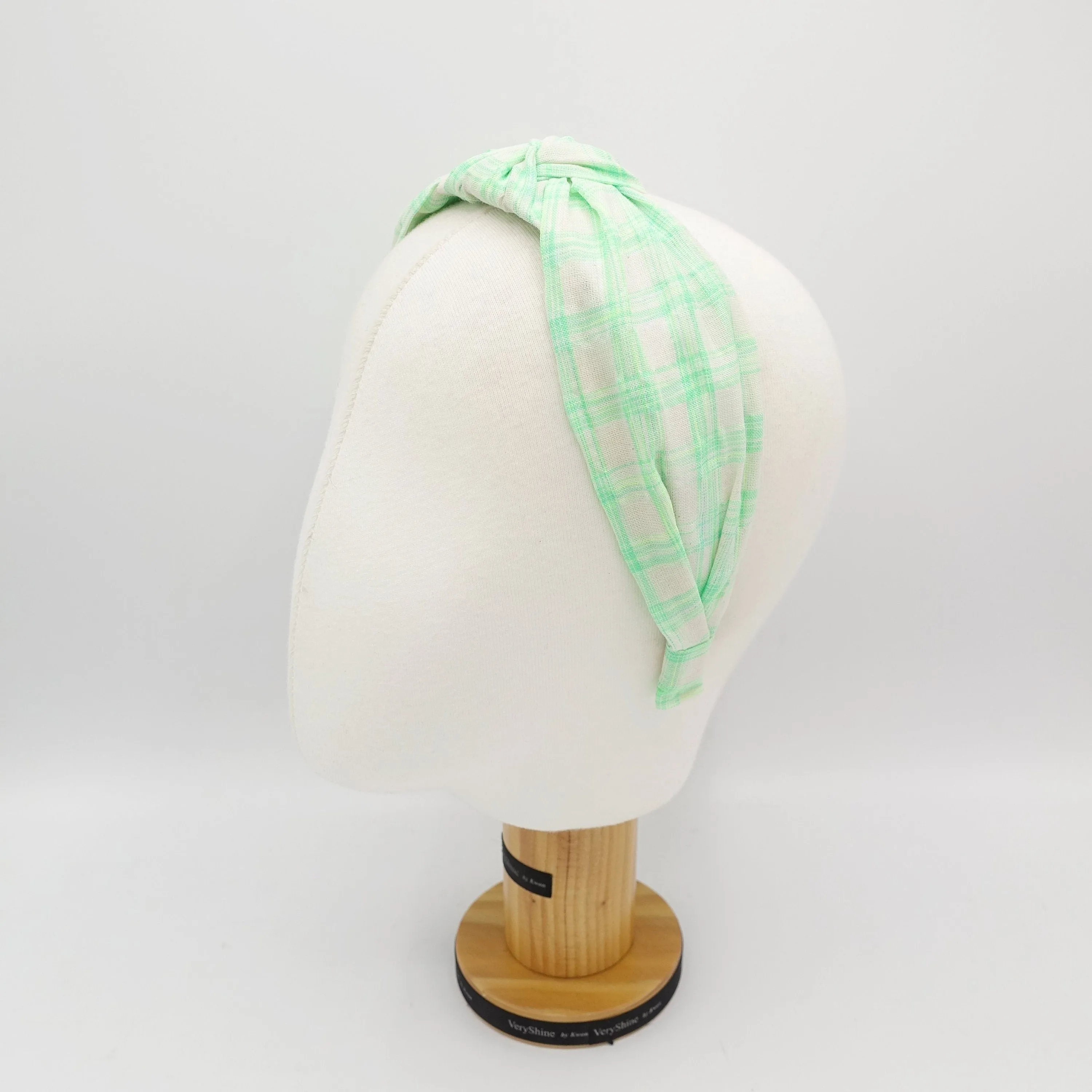 cotton knot headband tartan check hairband pretty plaid check fashion headband for women