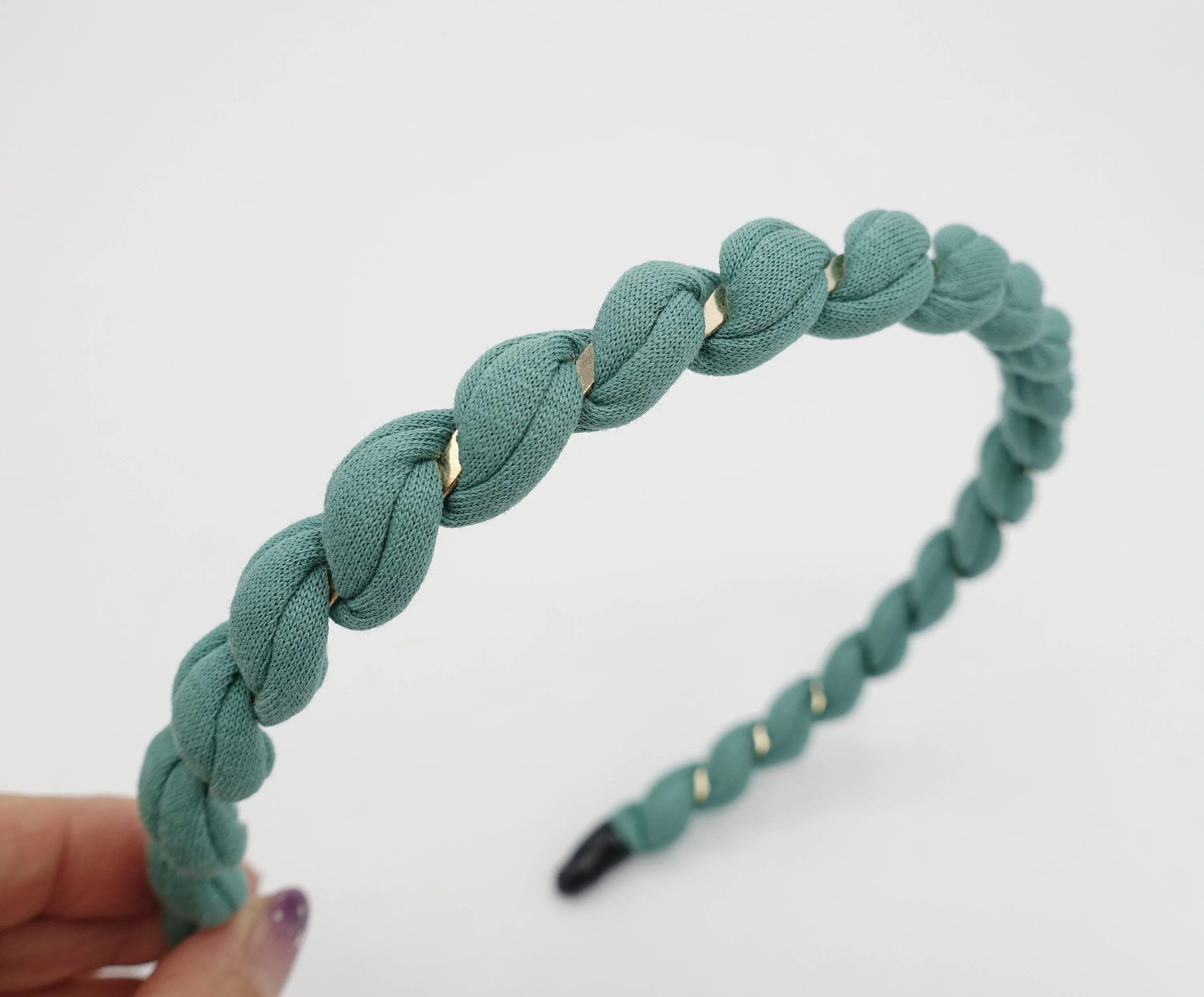 cotton spiral wrap headband thin hairband women hair accessory