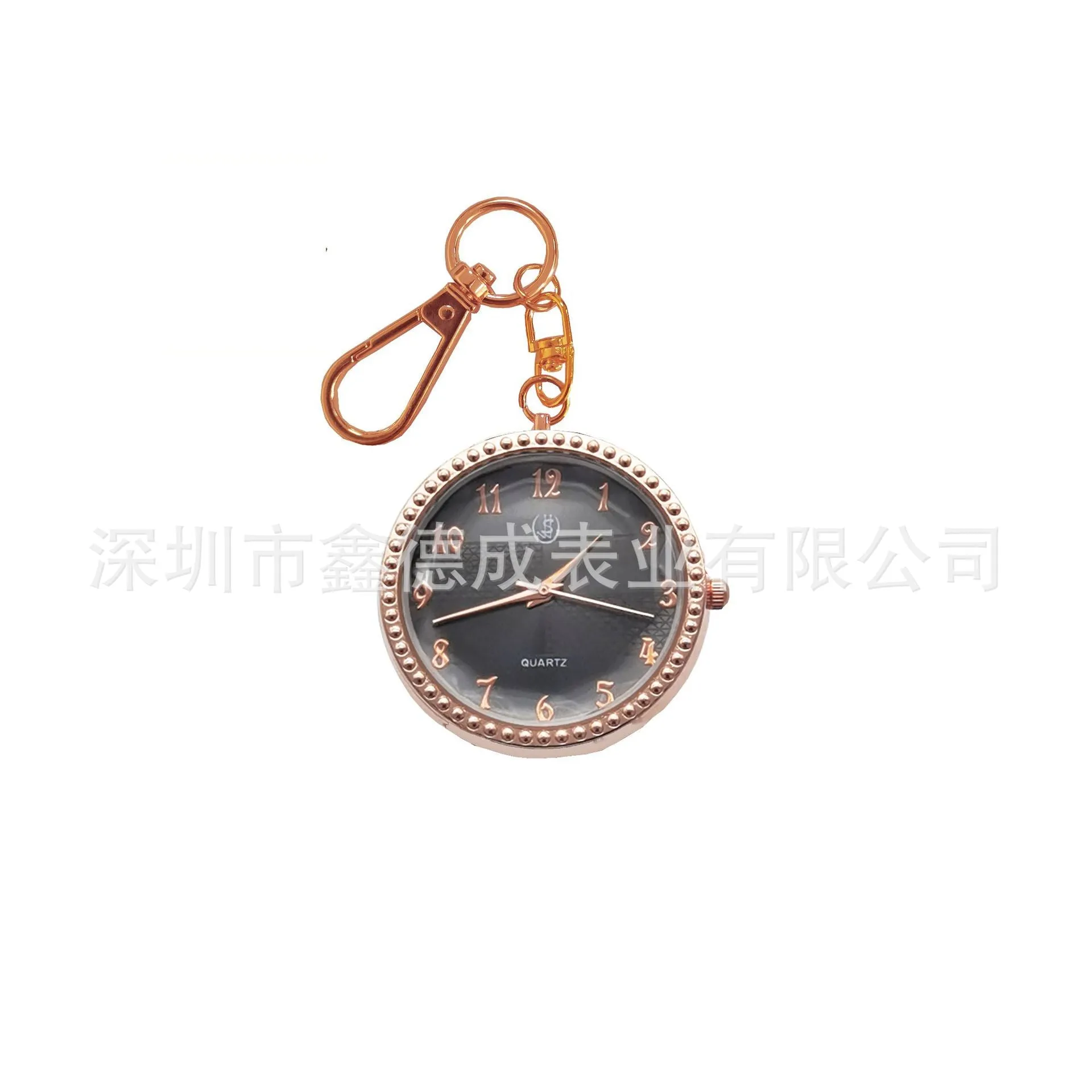 Creative and Refined Rose Gold Fashion Watch Female Student Mute Exam Watch Owl Key Chain Pendant Watch Pocket Watch