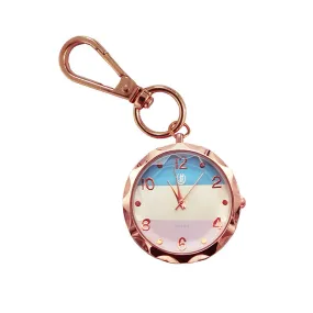 Creative and Refined Rose Gold Fashion Watch Female Student Mute Exam Watch Owl Key Chain Pendant Watch Pocket Watch