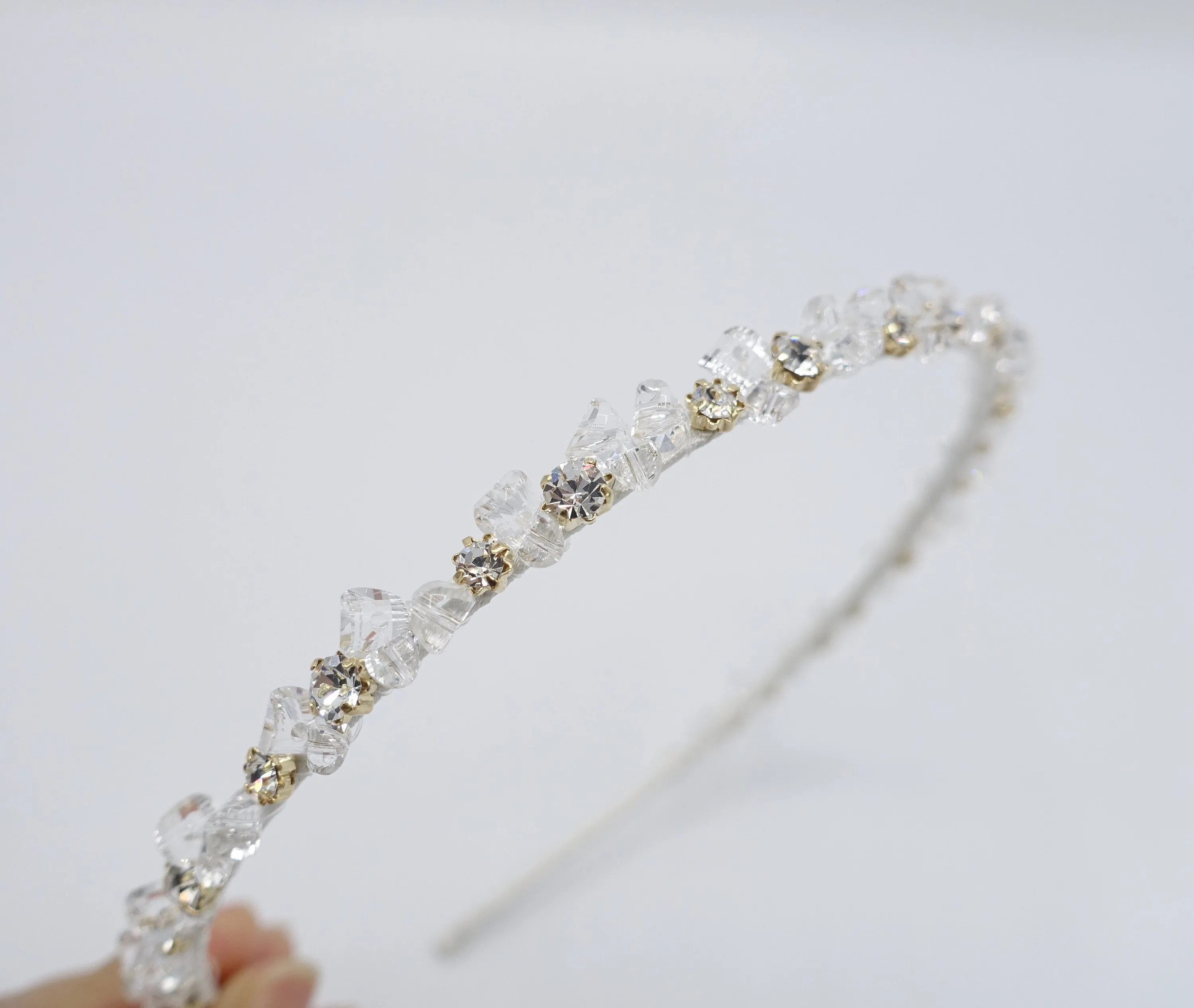 crystal beads rhinestone headband, thin crystal headband, occasion headbands for women airband for women