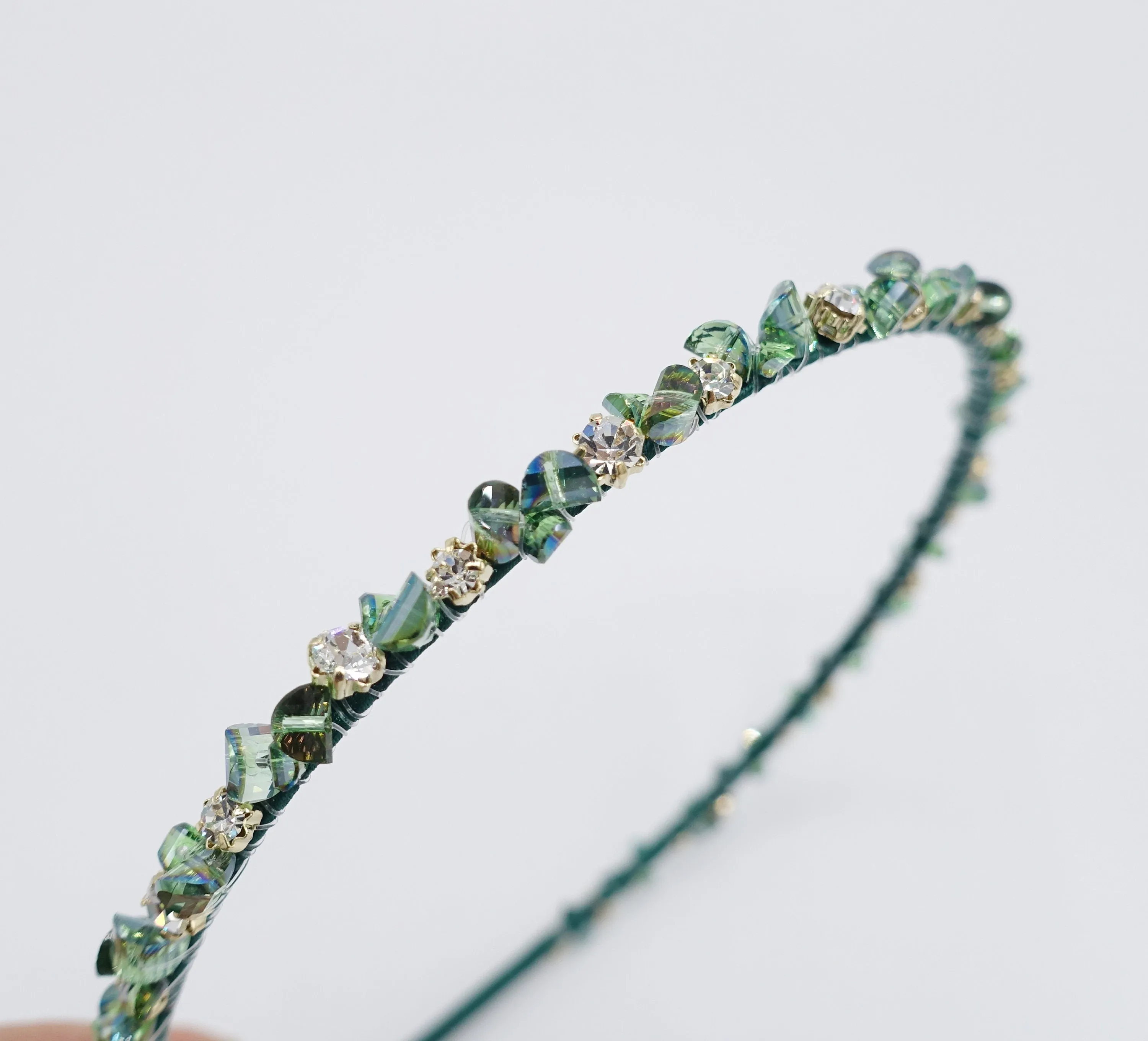 crystal beads rhinestone headband, thin crystal headband, occasion headbands for women airband for women