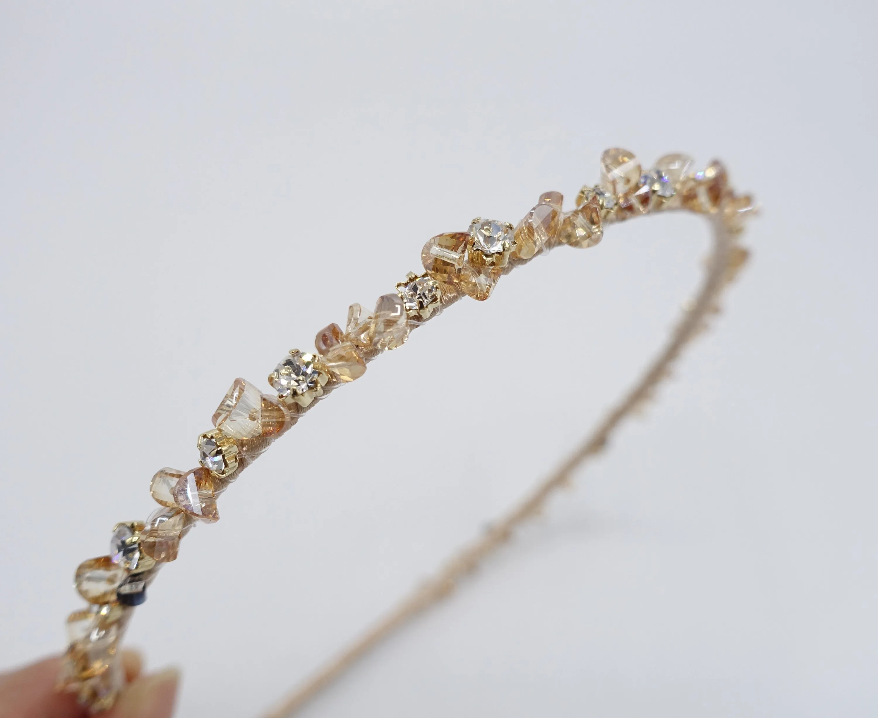 crystal beads rhinestone headband, thin crystal headband, occasion headbands for women airband for women