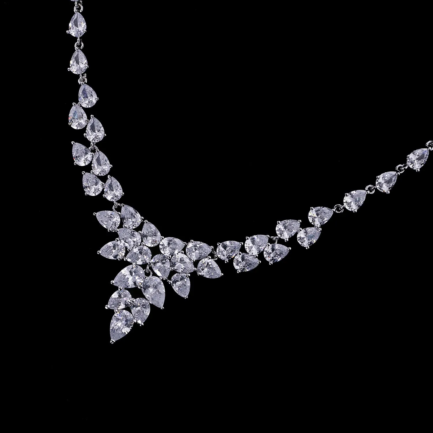 Cubic zirconia bride wedding necklace earring set CN10278