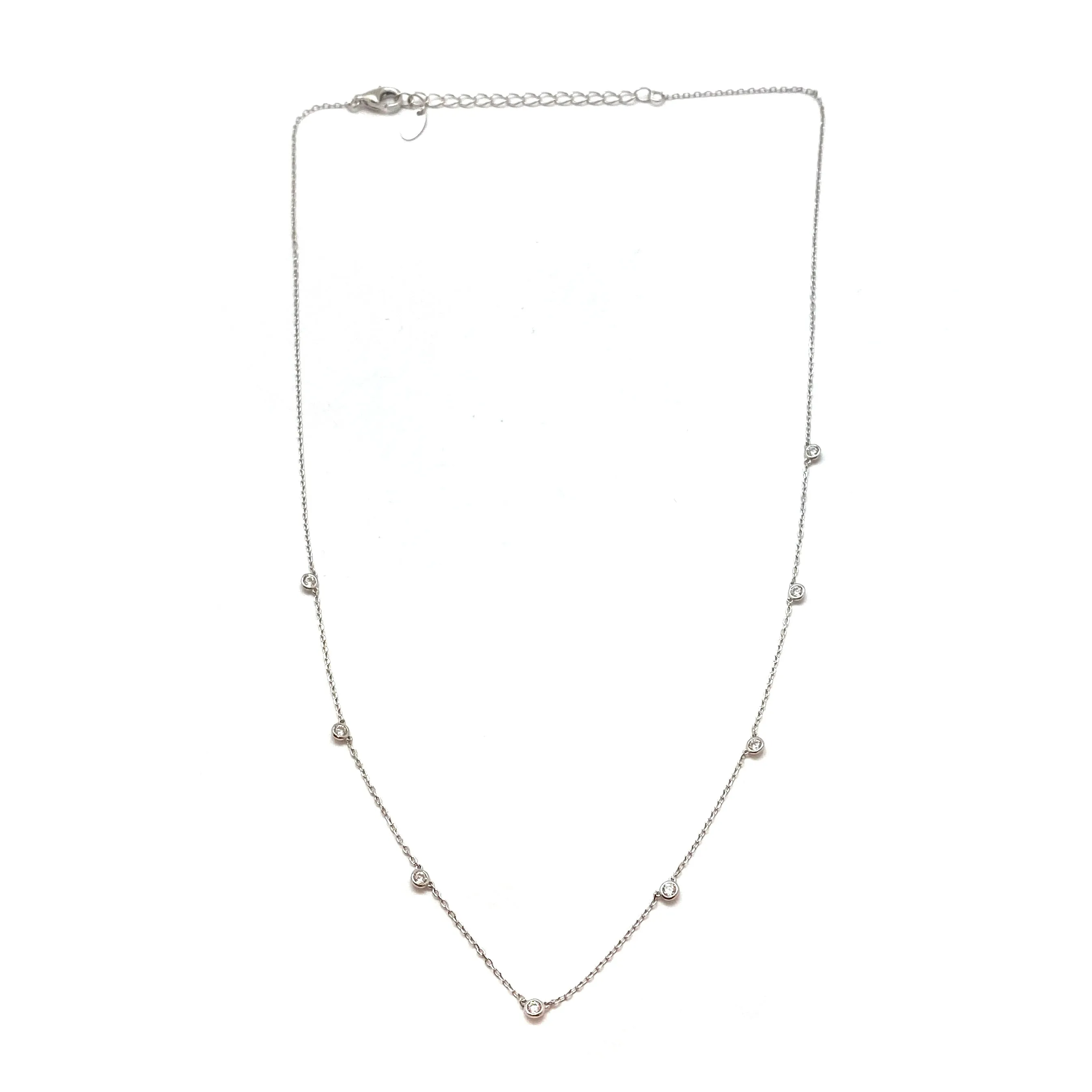 Cubic Zirconia Station Necklace