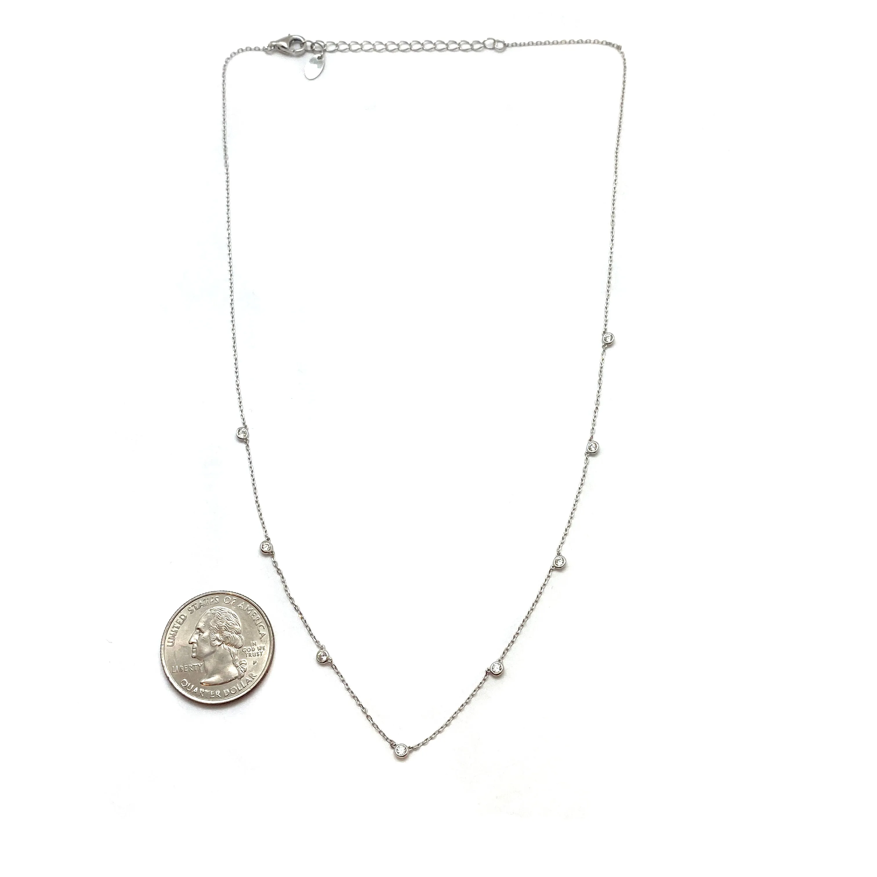 Cubic Zirconia Station Necklace