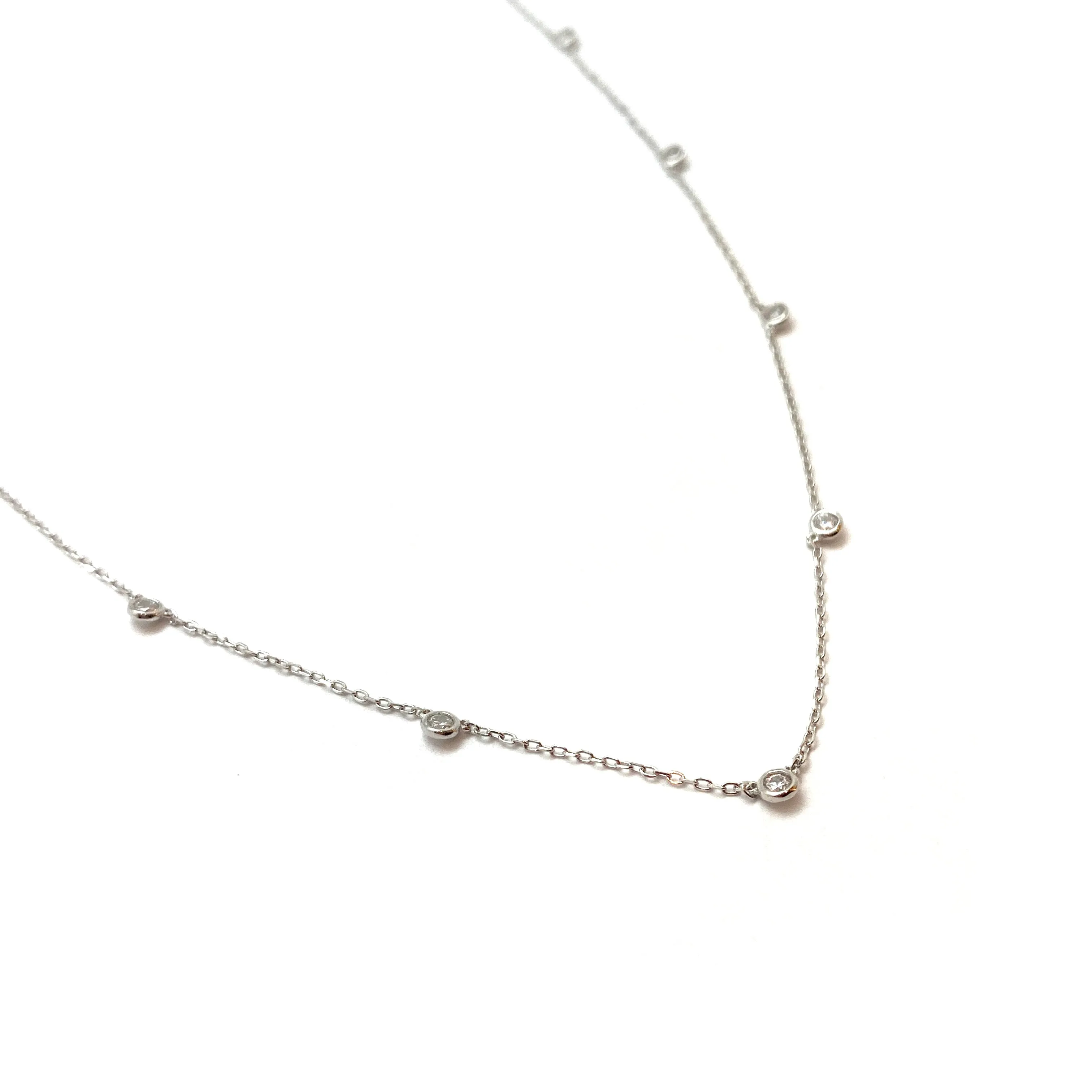 Cubic Zirconia Station Necklace