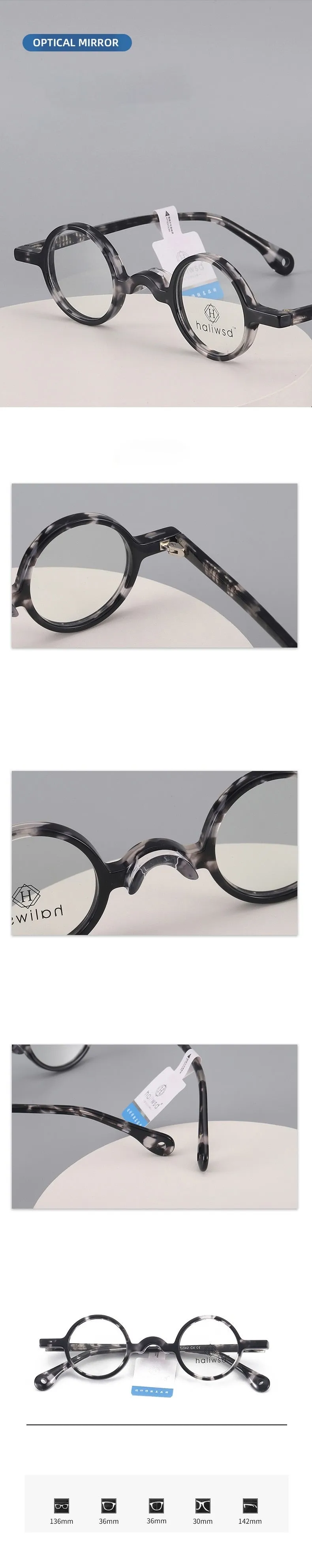 Cubojue Unisex Full Rim Small Round Acetate Hyperopic Reading Glasses Hlswd