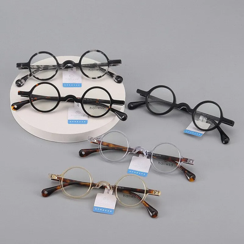 Cubojue Unisex Full Rim Small Round Acetate Hyperopic Reading Glasses Hlswd