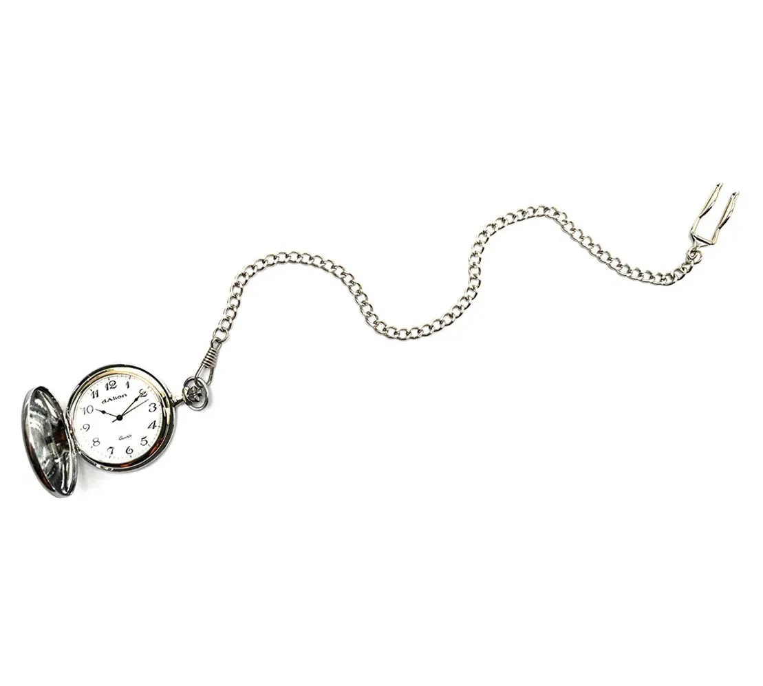 Dalton Gents Two Tone Crest Detail Pocket Watch