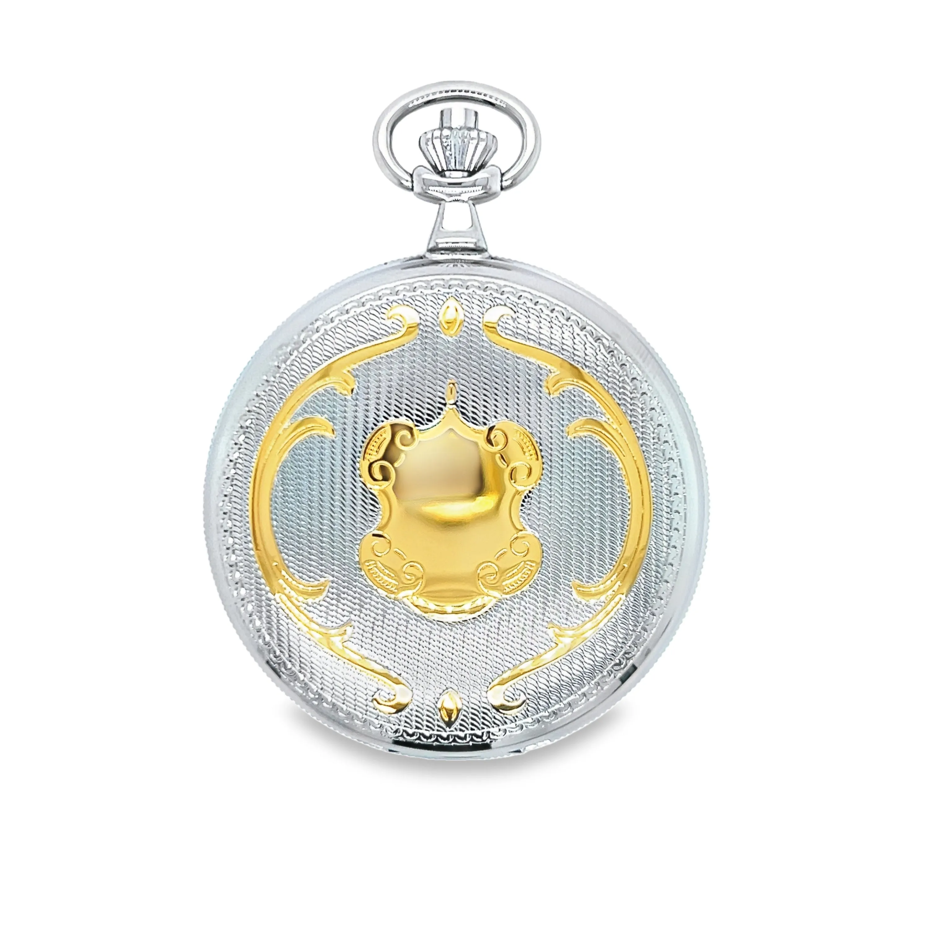 Dalton Gents Two Tone Crest Detail Pocket Watch