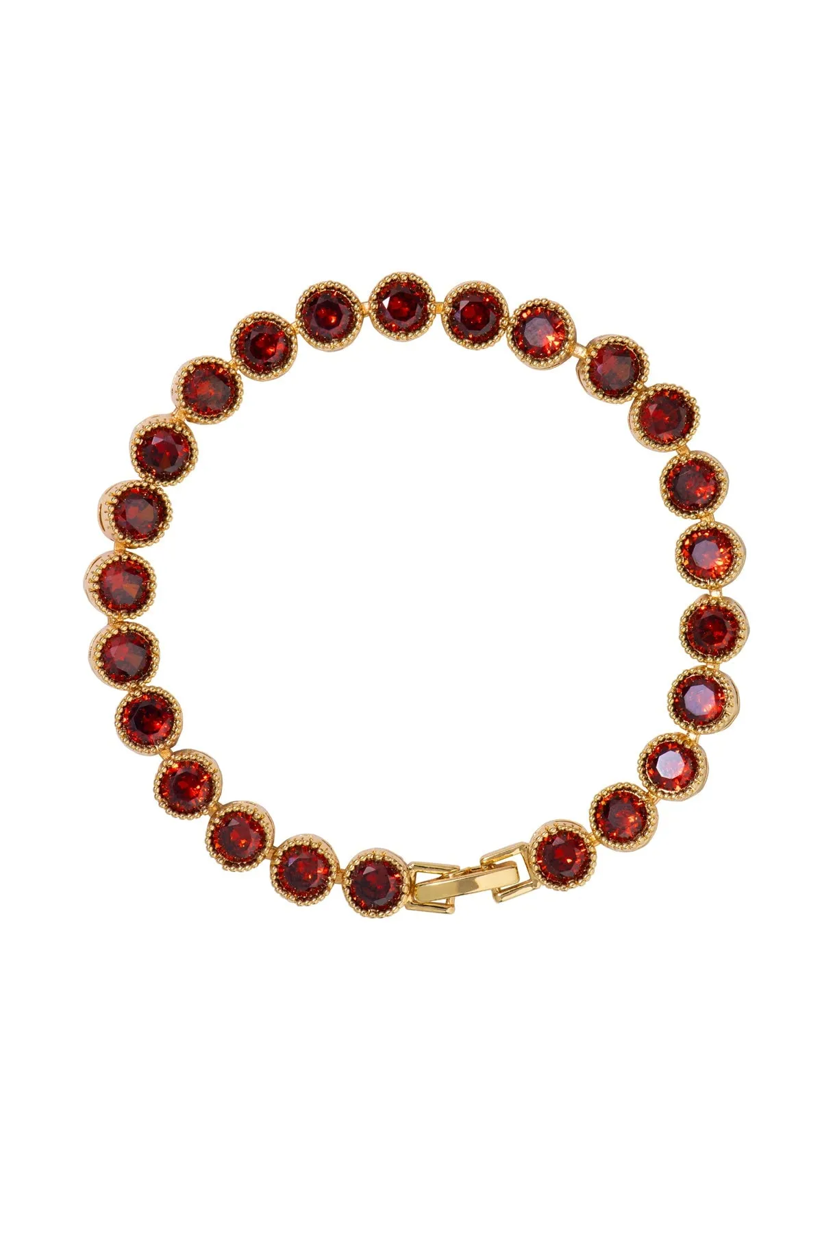 Danna Gold Garnet Tennis Bracelet