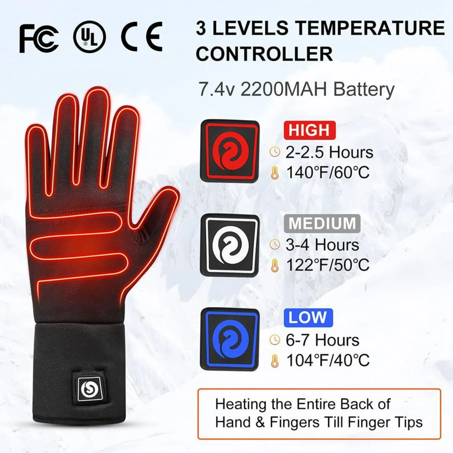 Day Wolf Top touch screen performance Slim Heated Liners Gloves