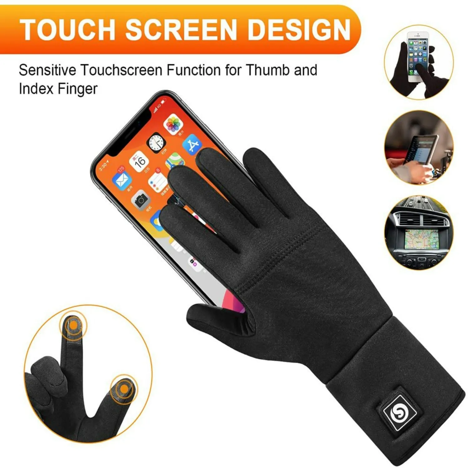 Day Wolf Top touch screen performance Slim Heated Liners Gloves