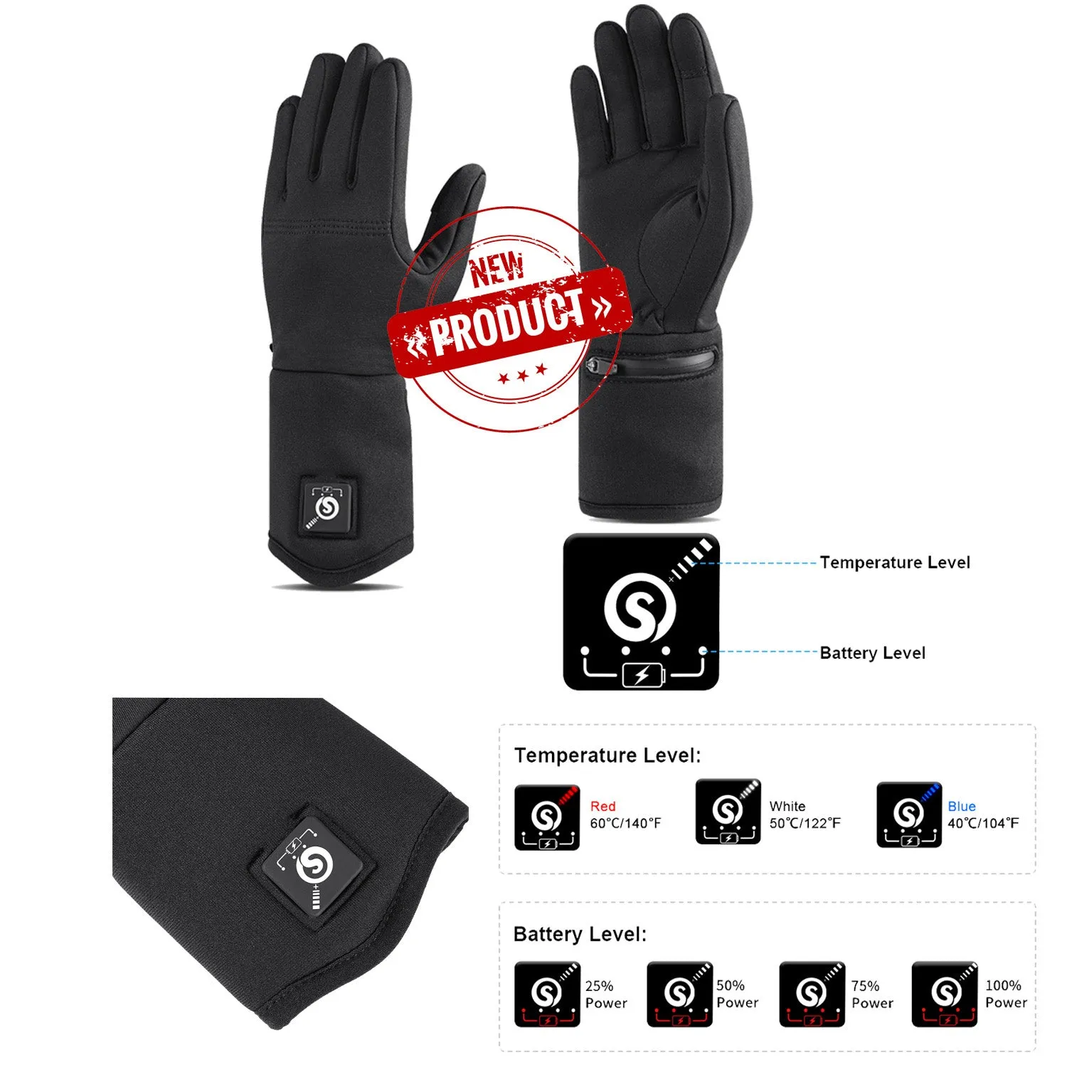 Day Wolf Top touch screen performance Slim Heated Liners Gloves