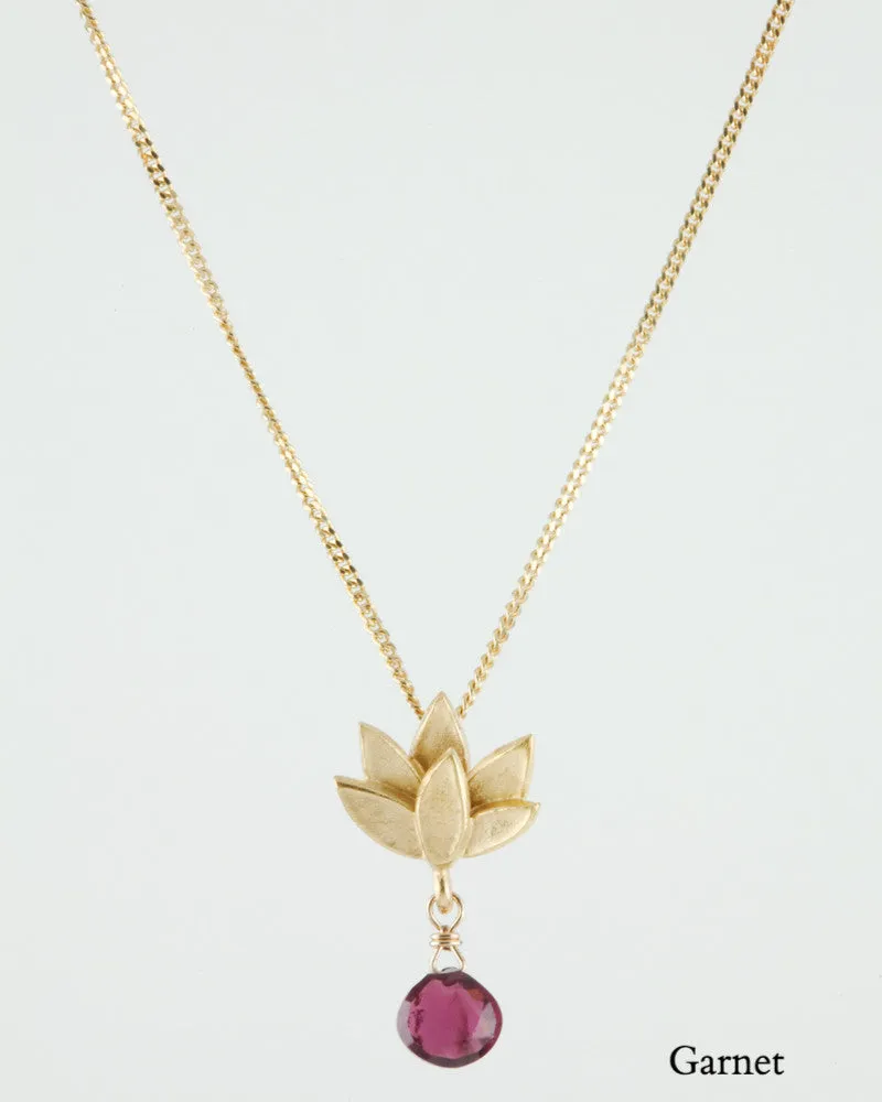 Deepa Flower Necklace with Gemstone