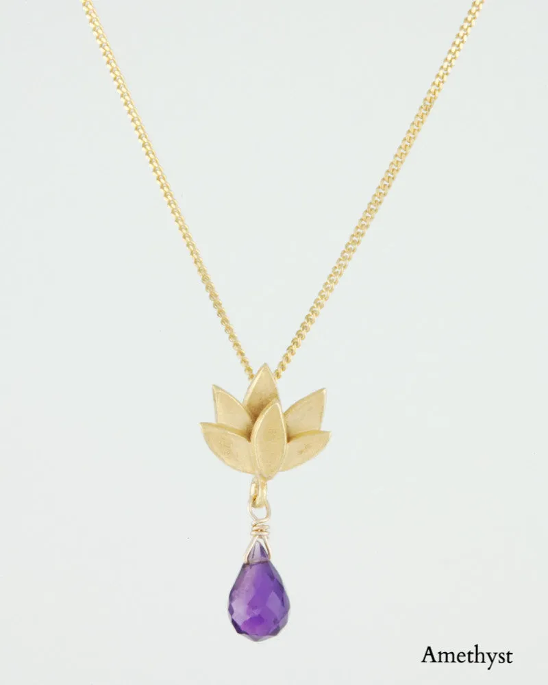 Deepa Flower Necklace with Gemstone