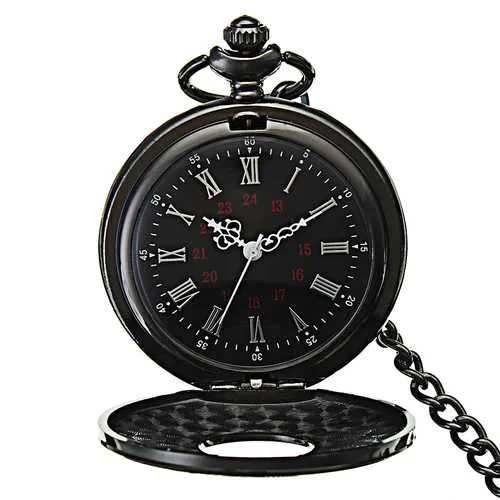 DEFFUN Vintage Hollow Roman Flower Alloy Pocket Watch