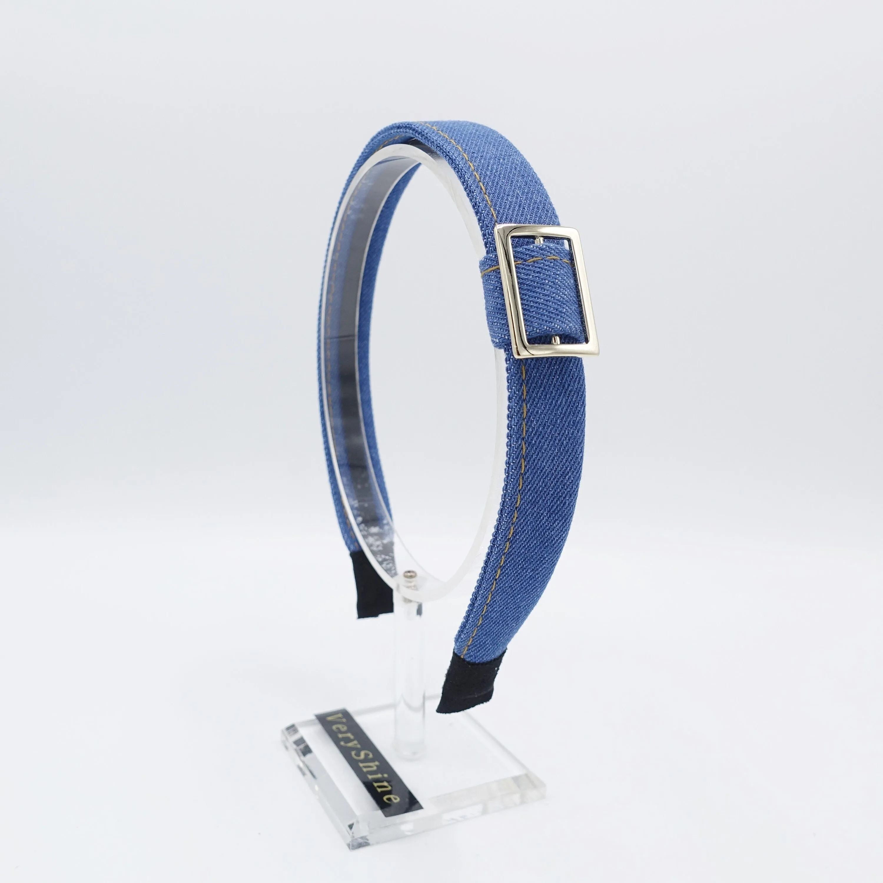 denim headband, buckle headband for women