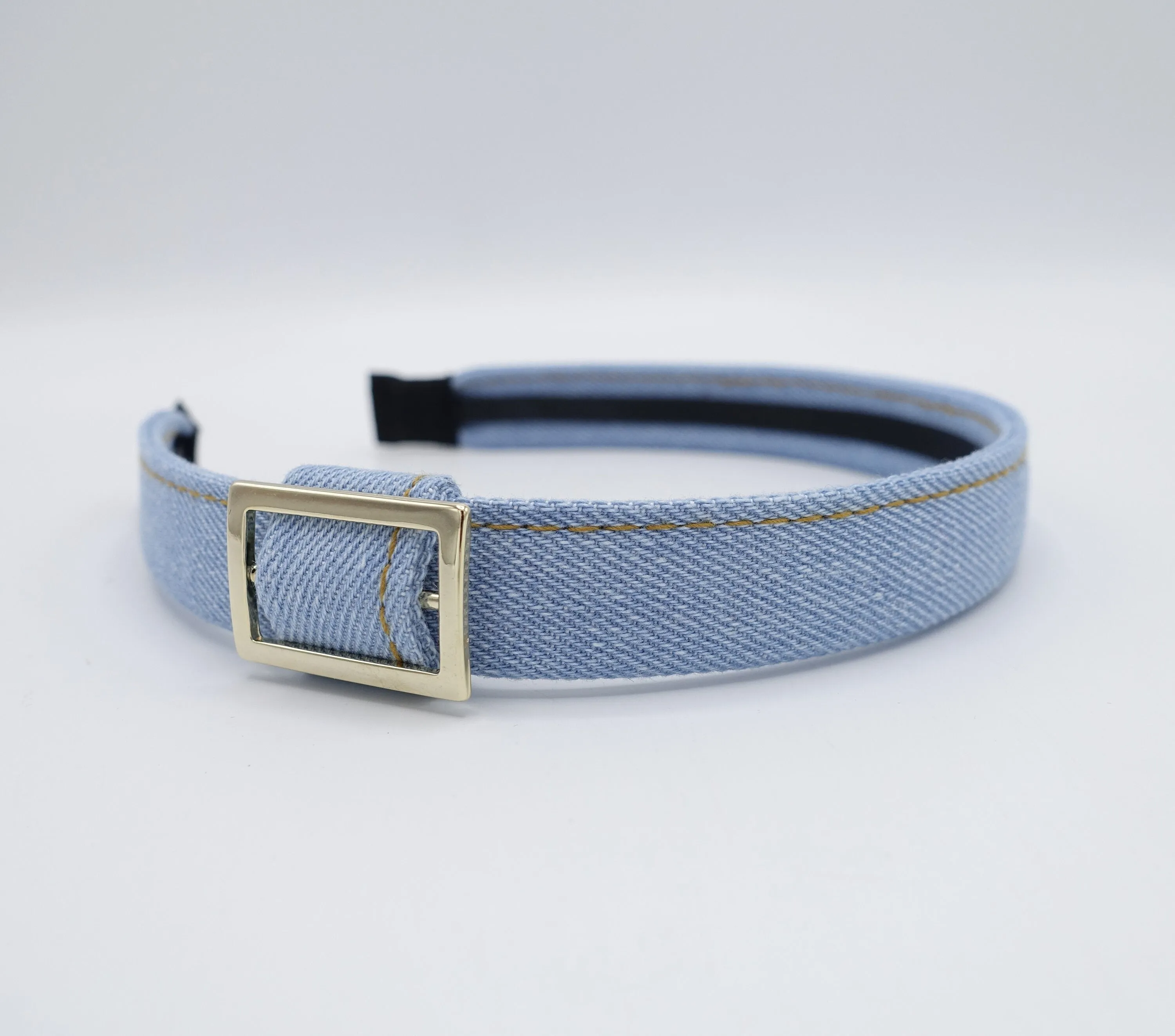 denim headband, buckle headband for women